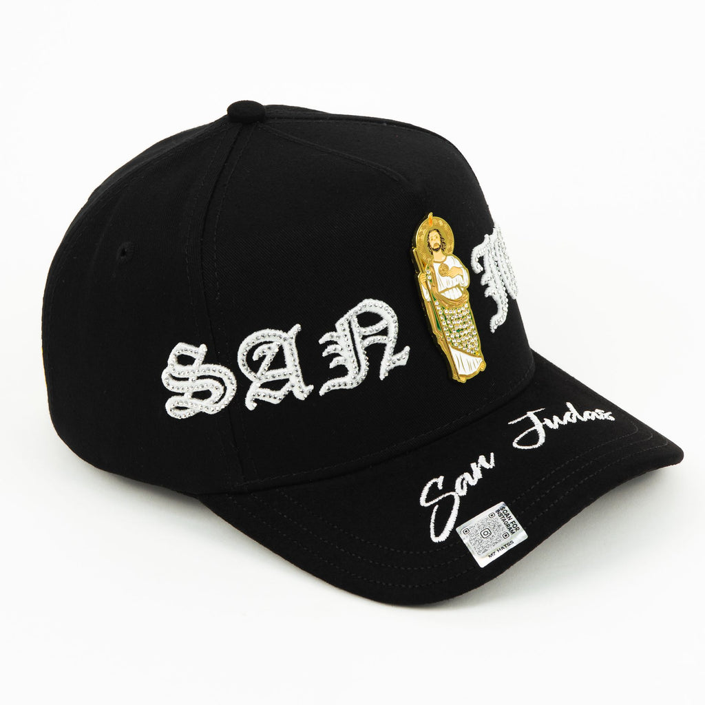 Gorra Mz Hats SAN JUDAS CRISTAL BLACK VISOR SUEDE | Snapback Visera Curva