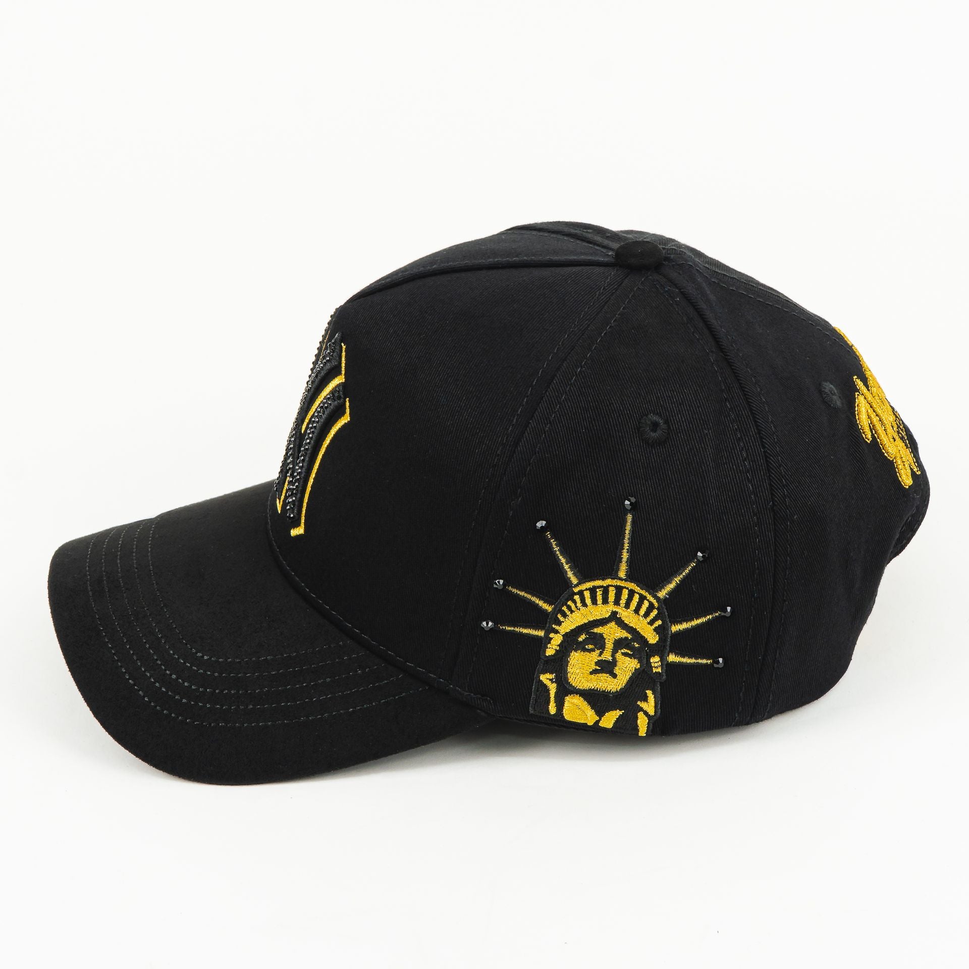 Gorra BigBoss NY BLACK/GOLD VISOR SUEDE | Snapback Visera Curva