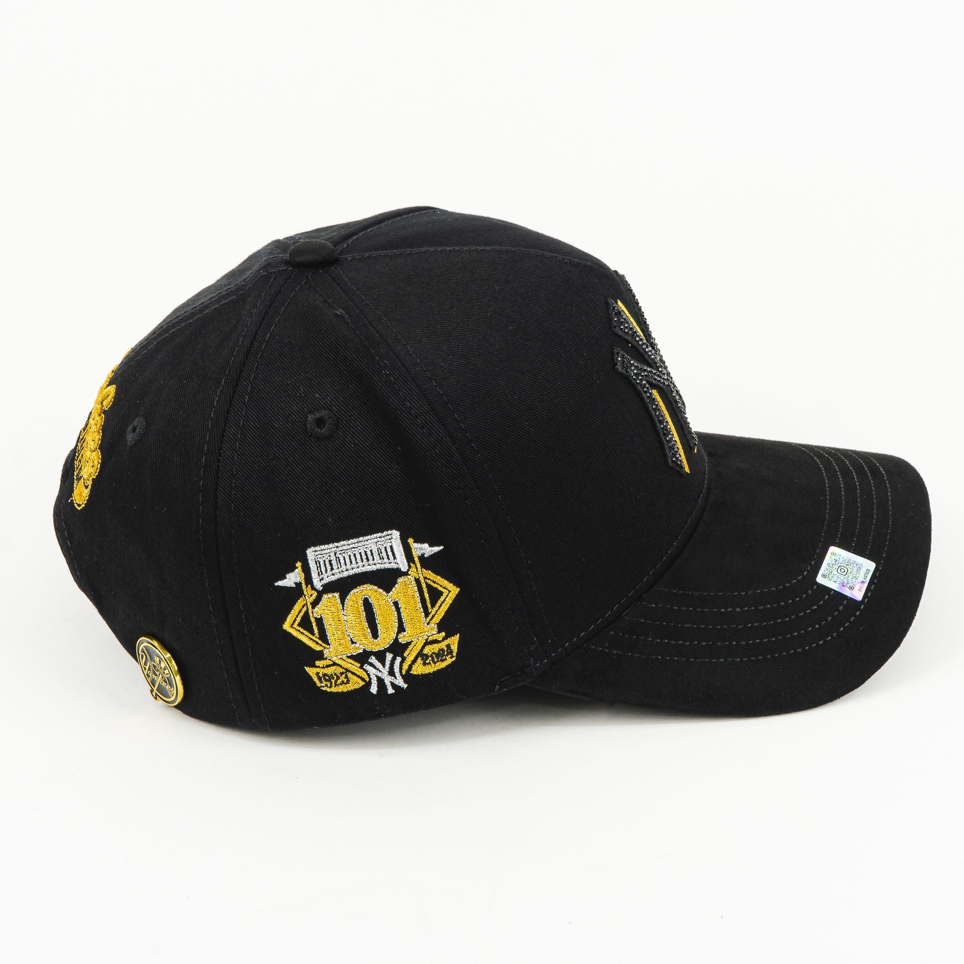 Gorra BigBoss NY BLACK/GOLD VISOR SUEDE | Snapback Visera Curva