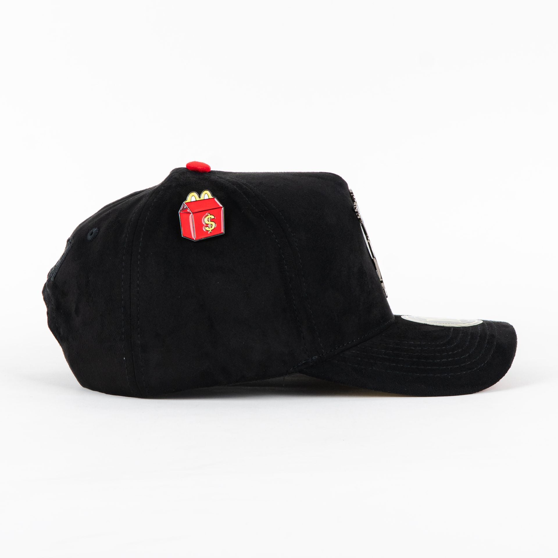 Gorra Mr Kash MONEY MAKES ME HAPPY BLK SUEDE | Snapback Visera Curva