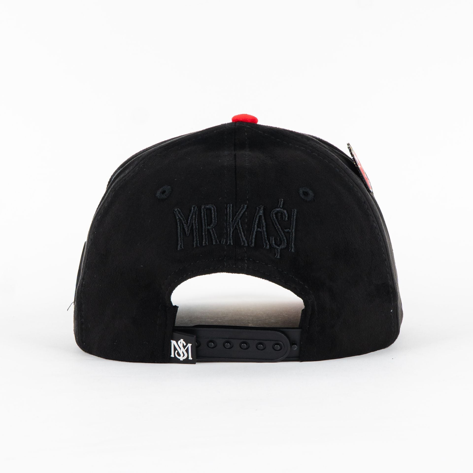 Gorra Mr Kash MONEY MAKES ME HAPPY BLK SUEDE | Snapback Visera Curva