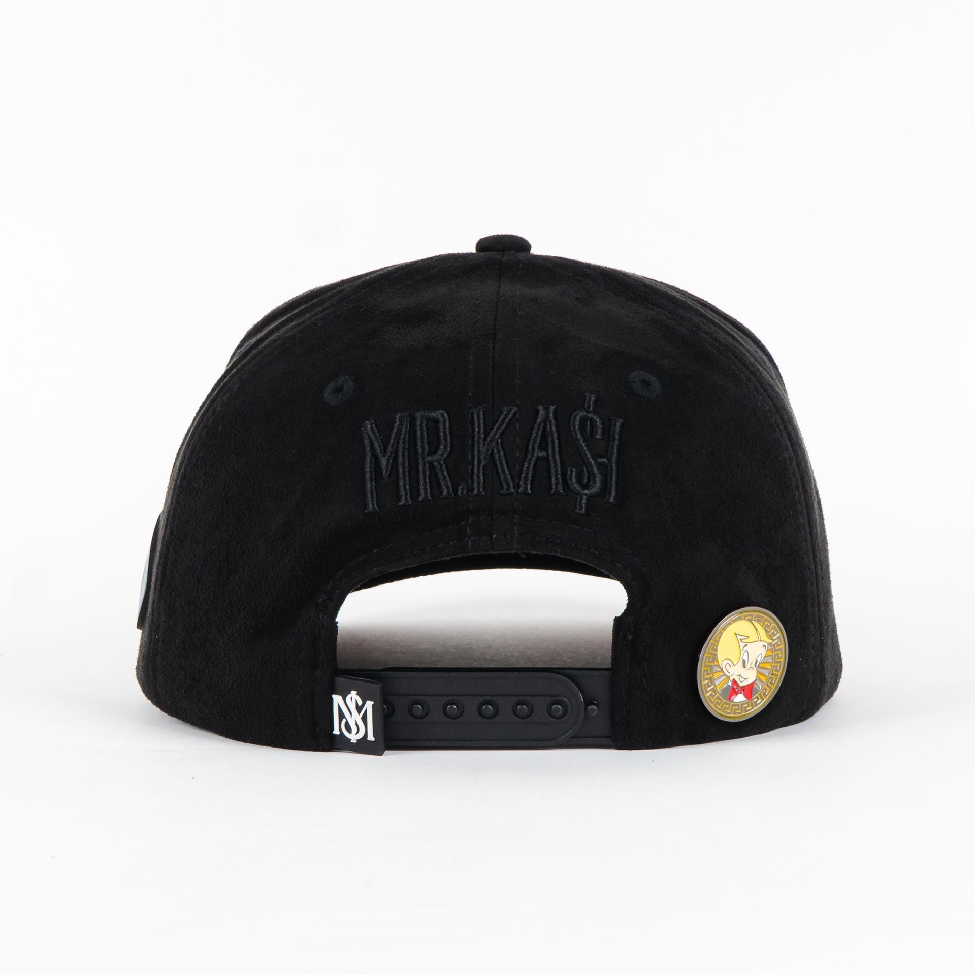 Gorra Mr Kash THE WORLD IS BLK SUEDE | Snapback Visera Curva