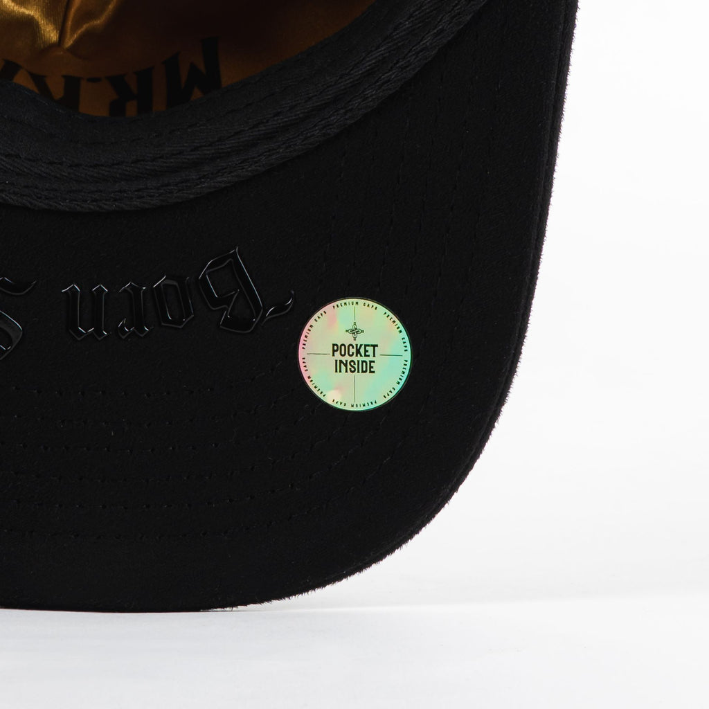 Gorra Mr Kash 5KINGDOME COME BLACK SUEDE | Snapback Visera Plana