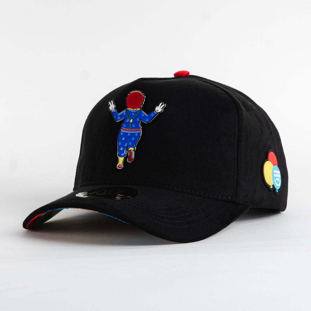 Gorra Mr Kash MONEY MAKES ME HAPPY BLK SUEDE | Snapback Visera Curva