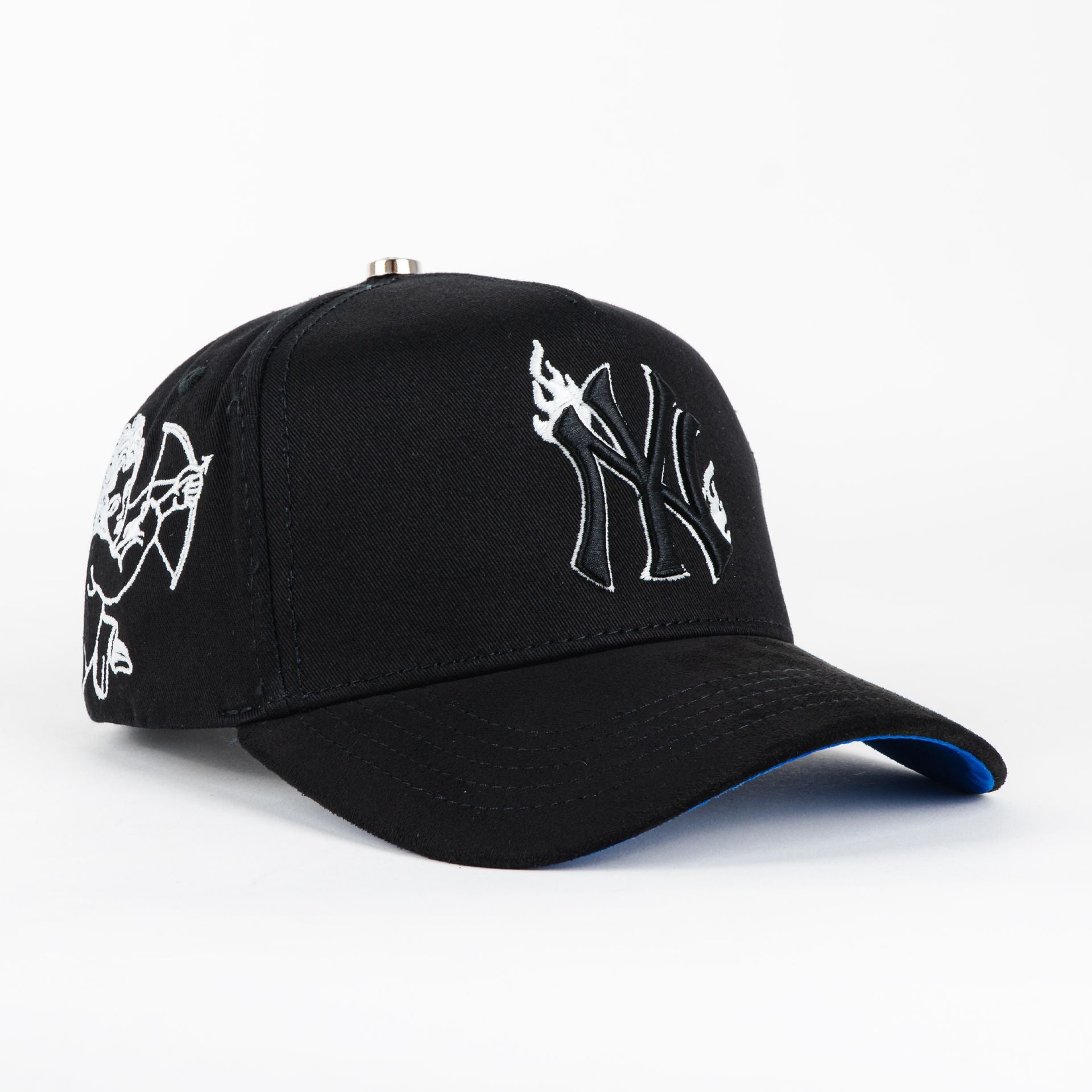 Gorra El Dreamer Hats NY FLAMES BLK VISOR SUEDE | Snapback Visera Curva