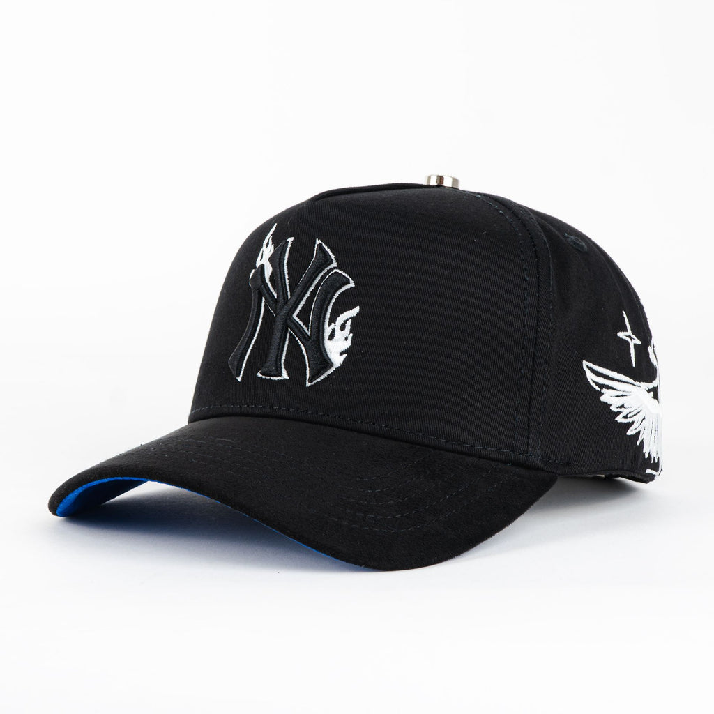 Gorra El Dreamer Hats NY FLAMES BLK VISOR SUEDE | Snapback Visera Curva