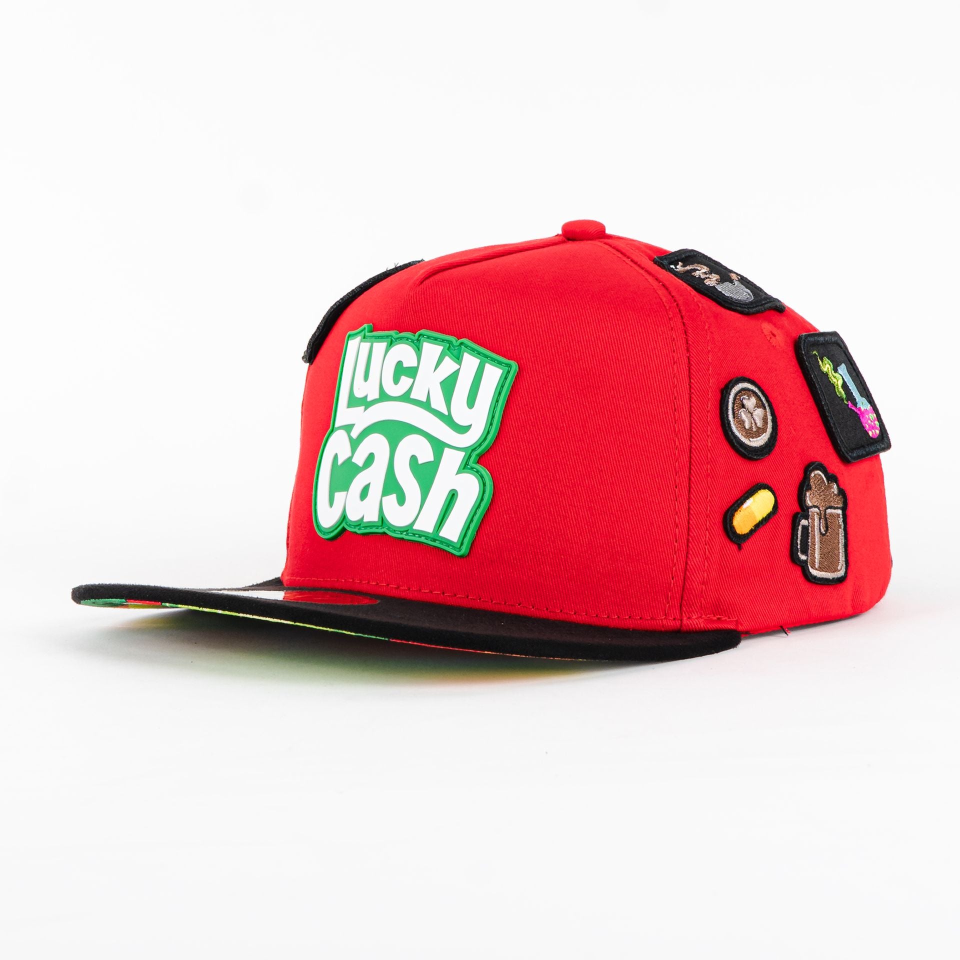 Gorra Mr Kash LUCKY CASH RED/BLK VISOR SUEDE | Snapback Visera Plana