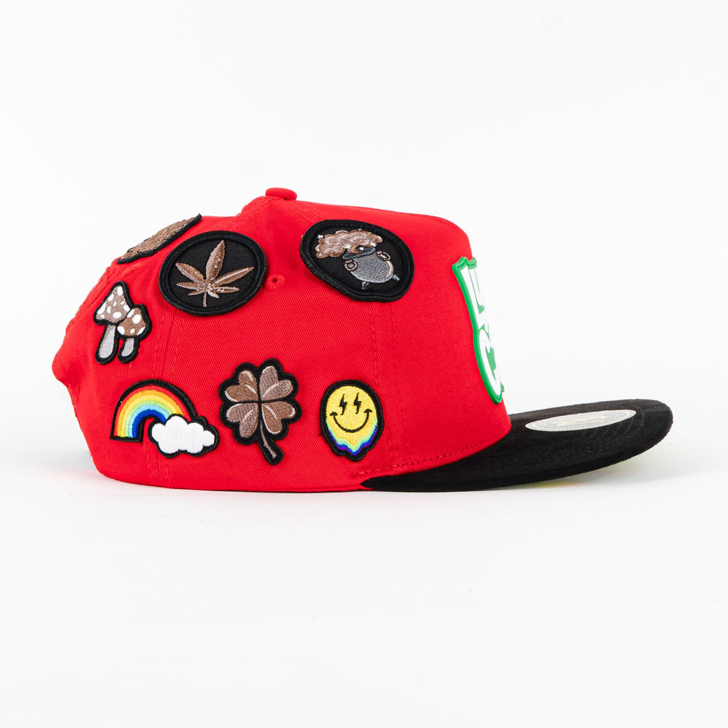 Gorra Mr Kash LUCKY CASH RED/BLK VISOR SUEDE | Snapback Visera Plana
