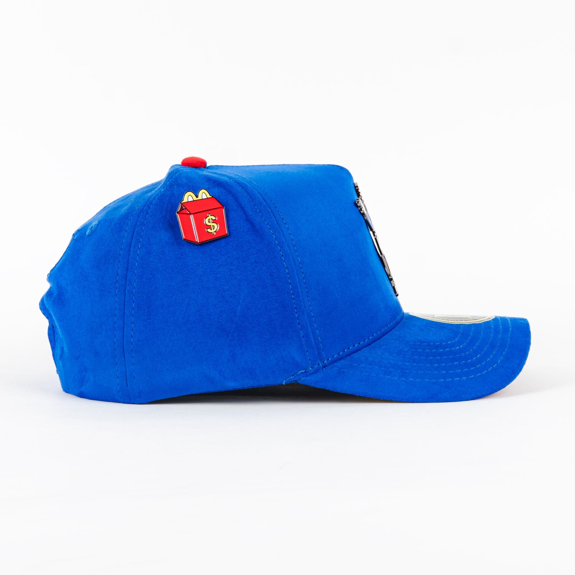 Gorra Mr Kash MONEY MAKES ME HAPPY BLUE SUEDE | Snapback Visera Curva