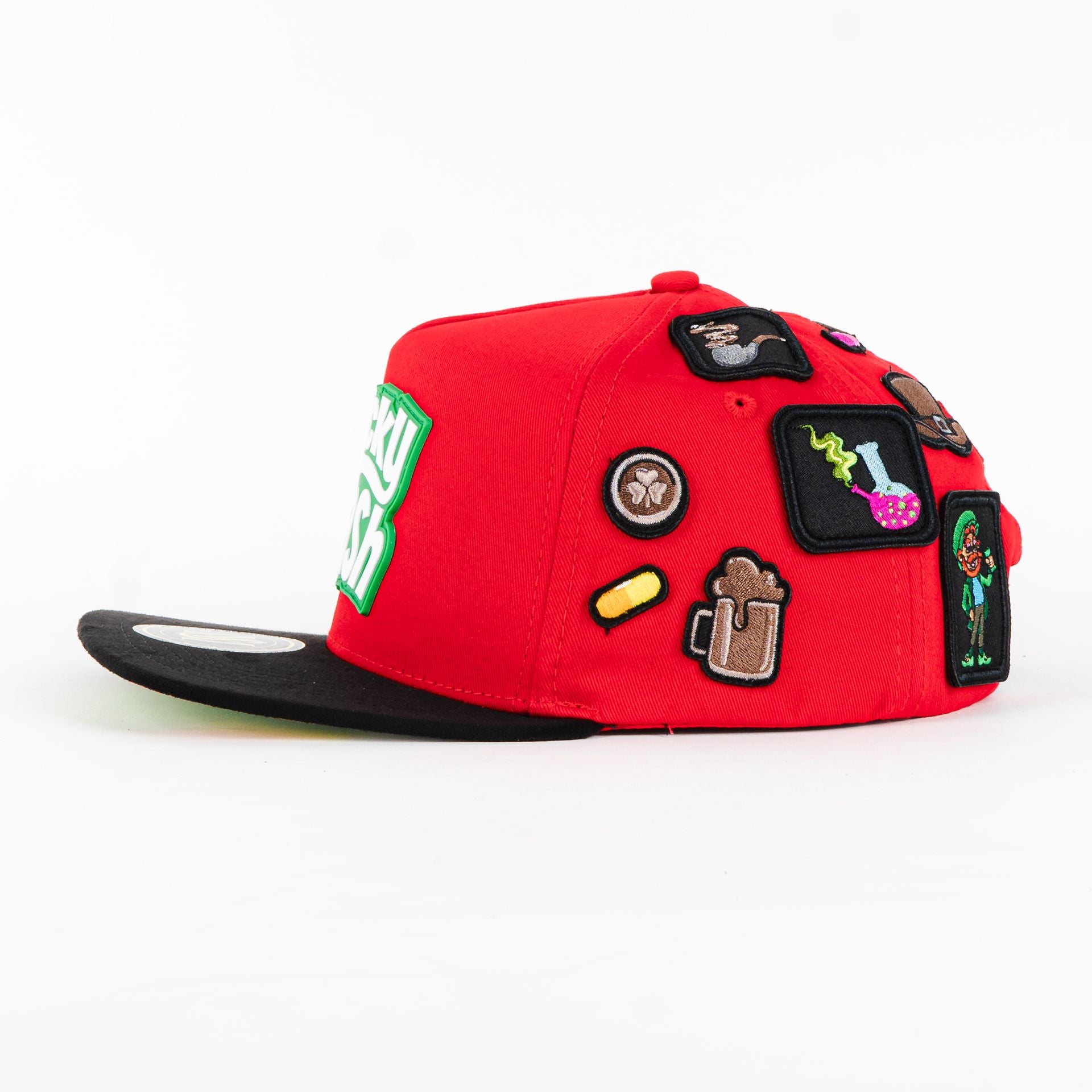 Gorra Mr Kash LUCKY CASH RED/BLK VISOR SUEDE | Snapback Visera Plana