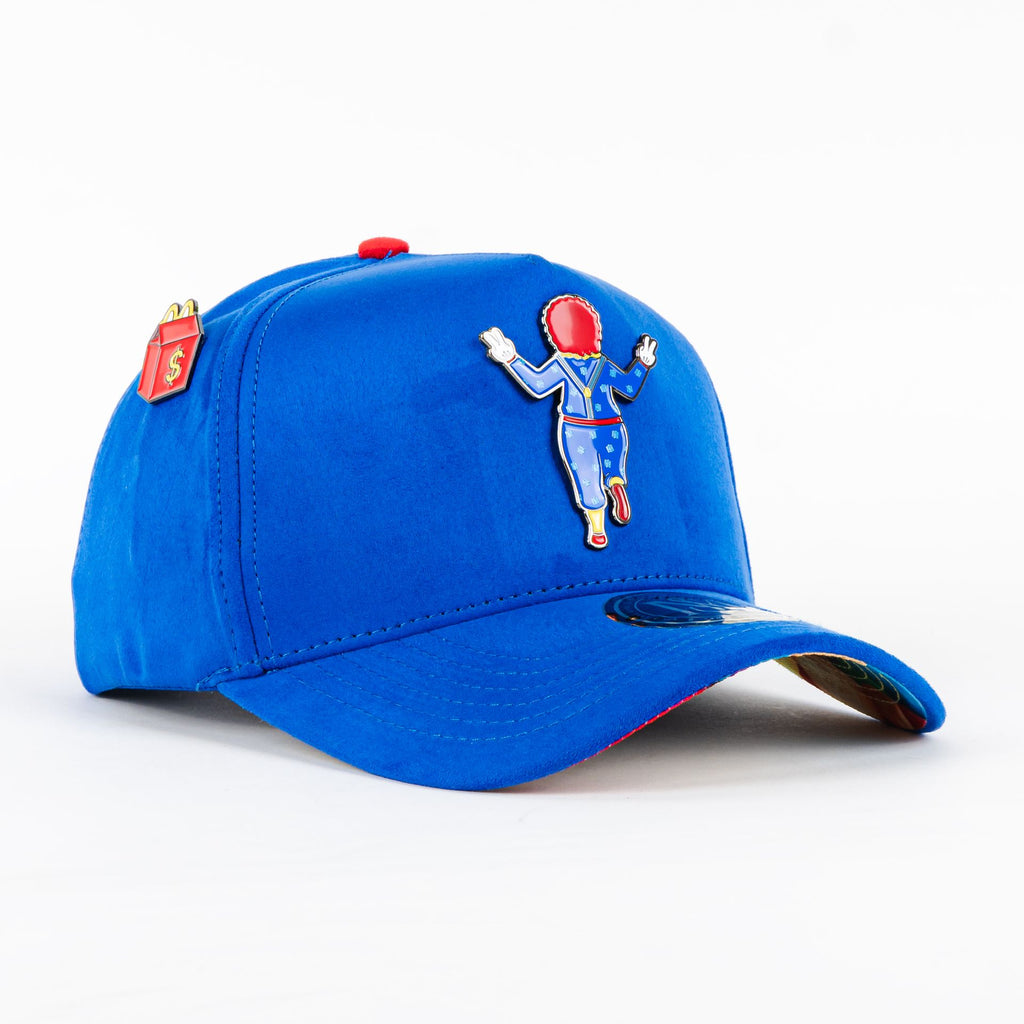 Gorra Mr Kash MONEY MAKES ME HAPPY BLUE SUEDE | Snapback Visera Curva