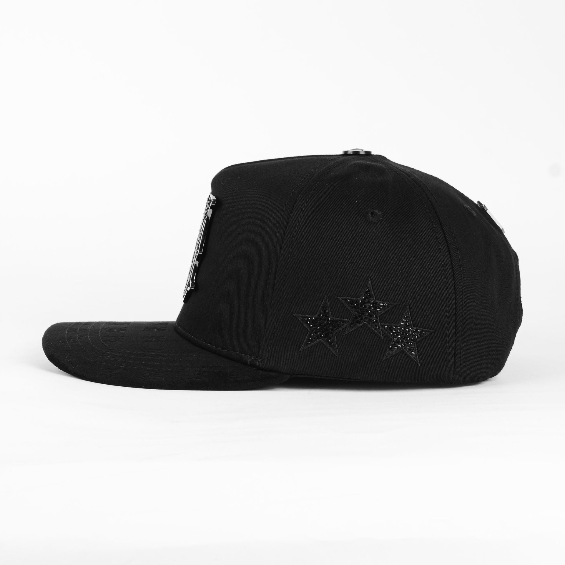 Gorra Bigg Boss AMIRI METAL ALL BLACK de Tela y Gamuza | Snapback Visera Semicurva
