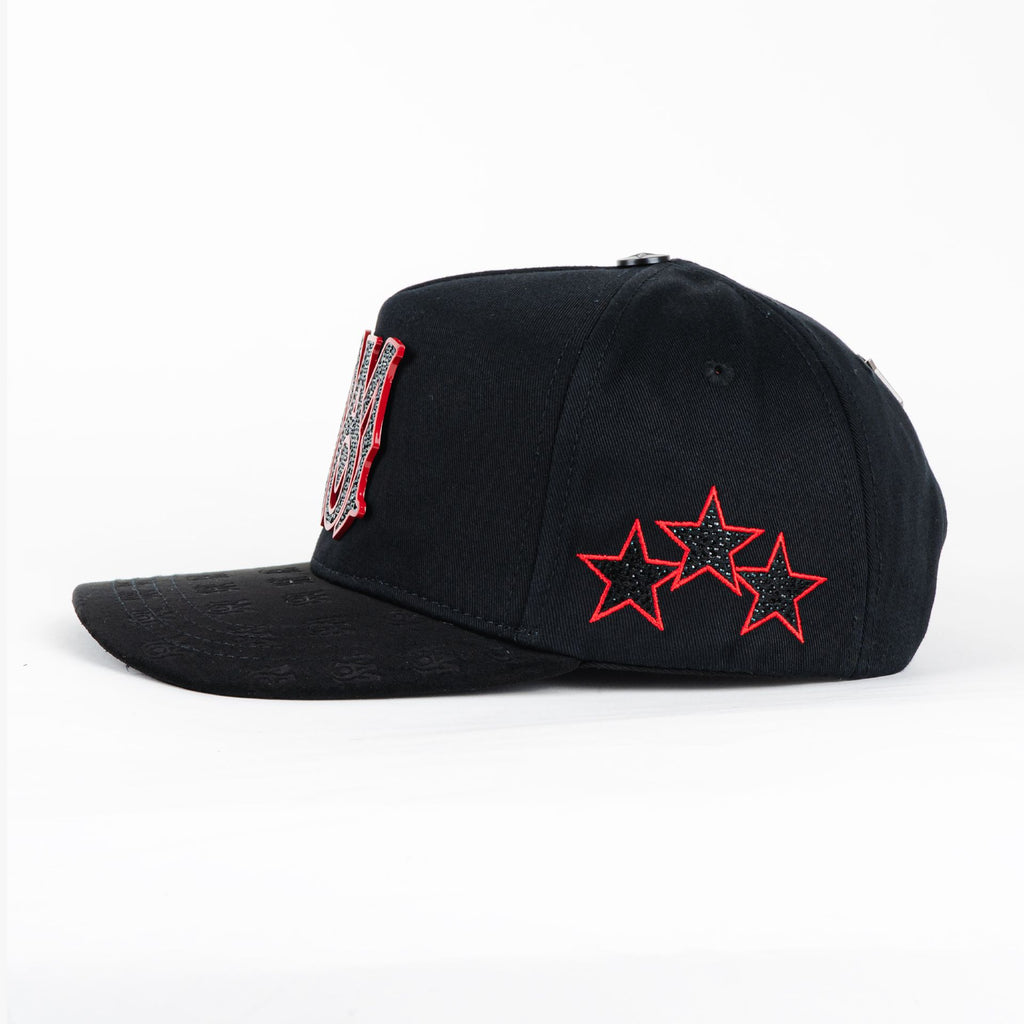 Gorra Bigg Boss AMIRI METAL RED/BLACK de Tela y Gamuza | Snapback Visera Semicurva