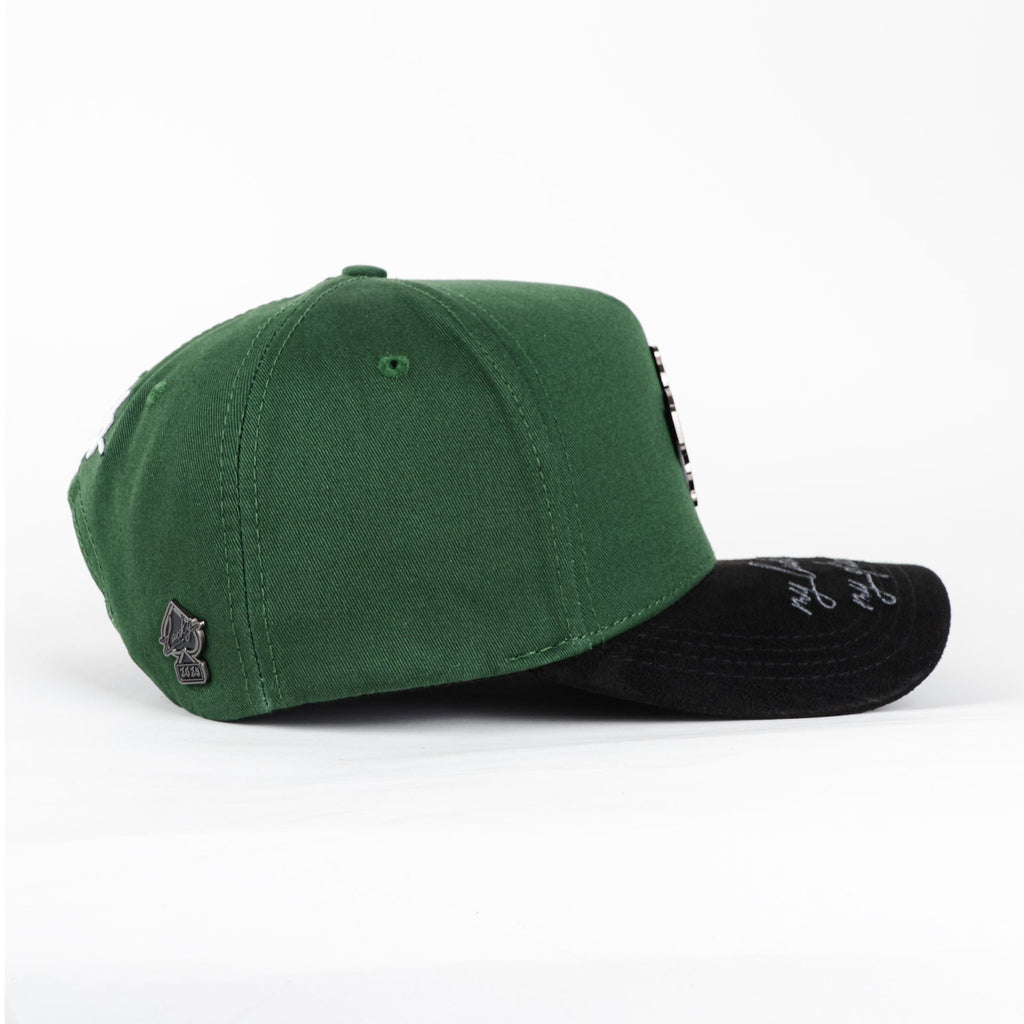 Gorra 1IRON TRENDY LUCKY BET GREEN/BLK SUEDE | Snapback Visera Curva