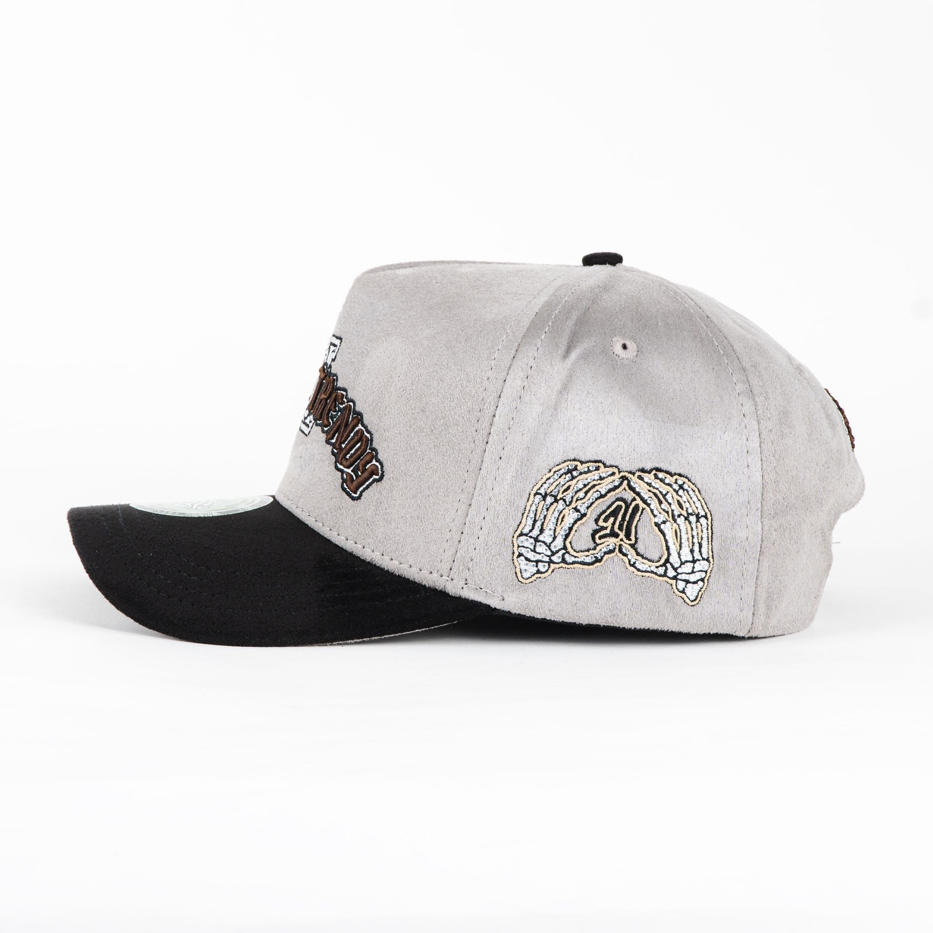 Gorra 1IRON TRENDY IRON BONES GRY/BLK SUEDE | Snapback Visera Curva