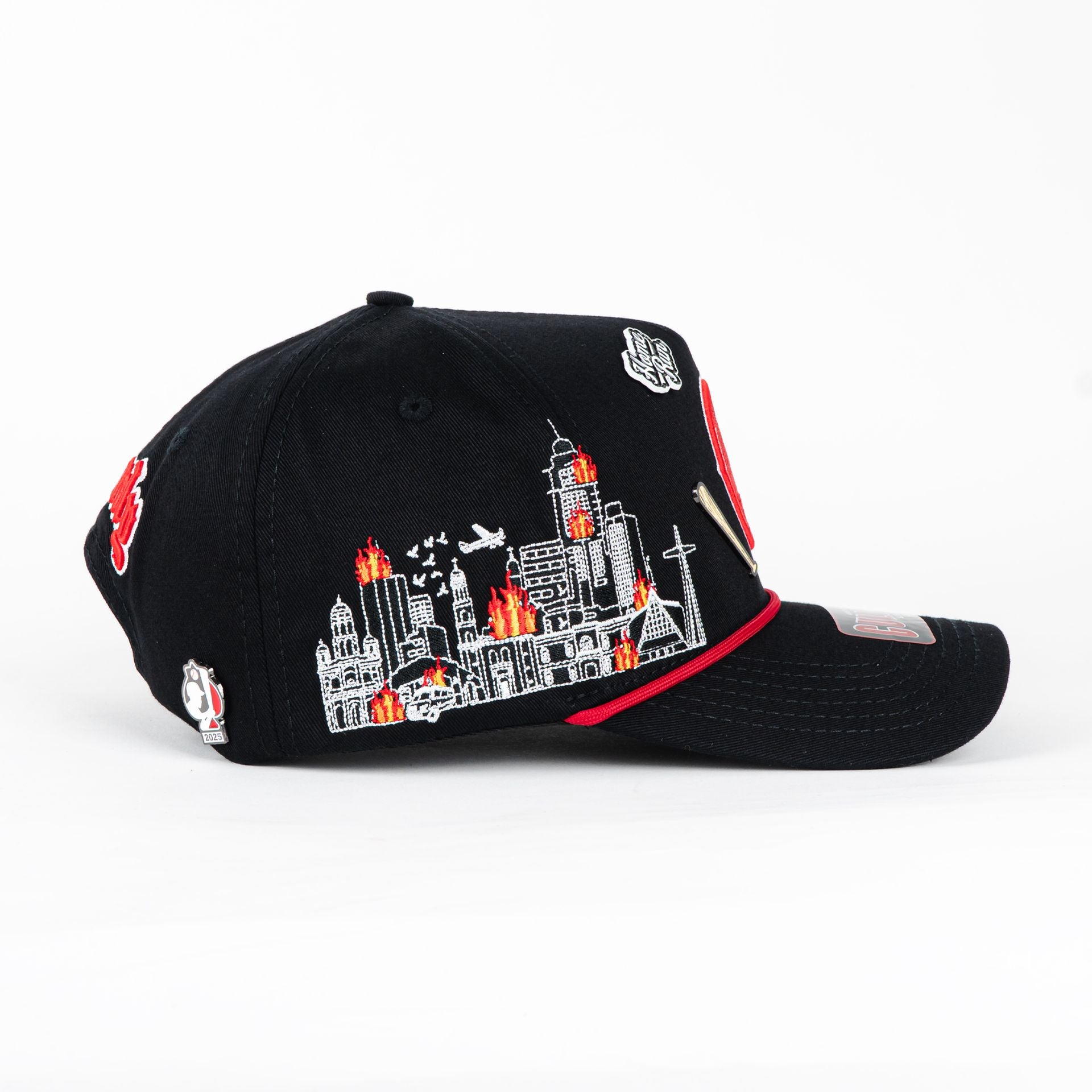 Gorra 1IRON TRENDY CULIACAN ON FIRE BLACK | Snapback Visera Curva
