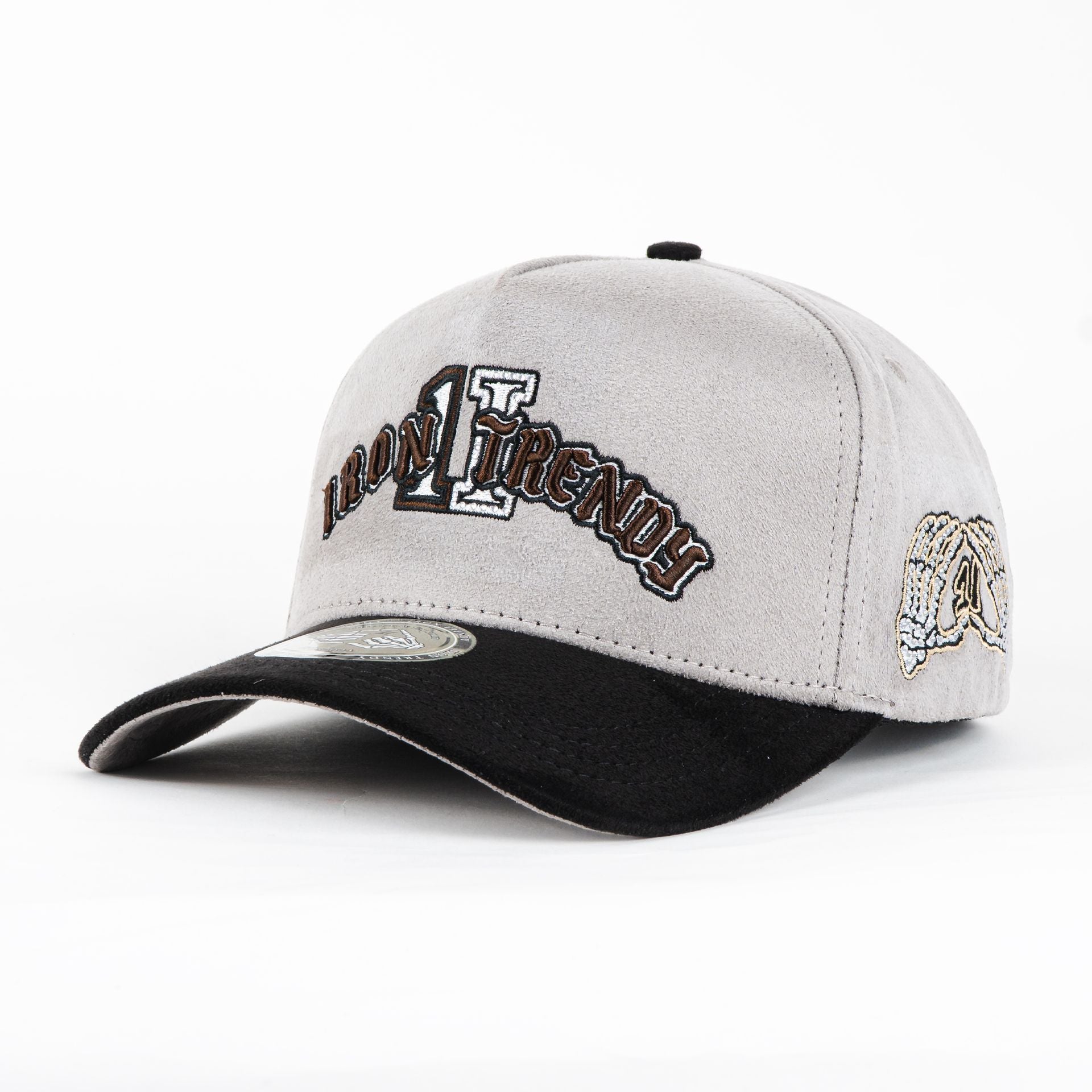 Gorra 1IRON TRENDY IRON BONES GRY/BLK SUEDE | Snapback Visera Curva