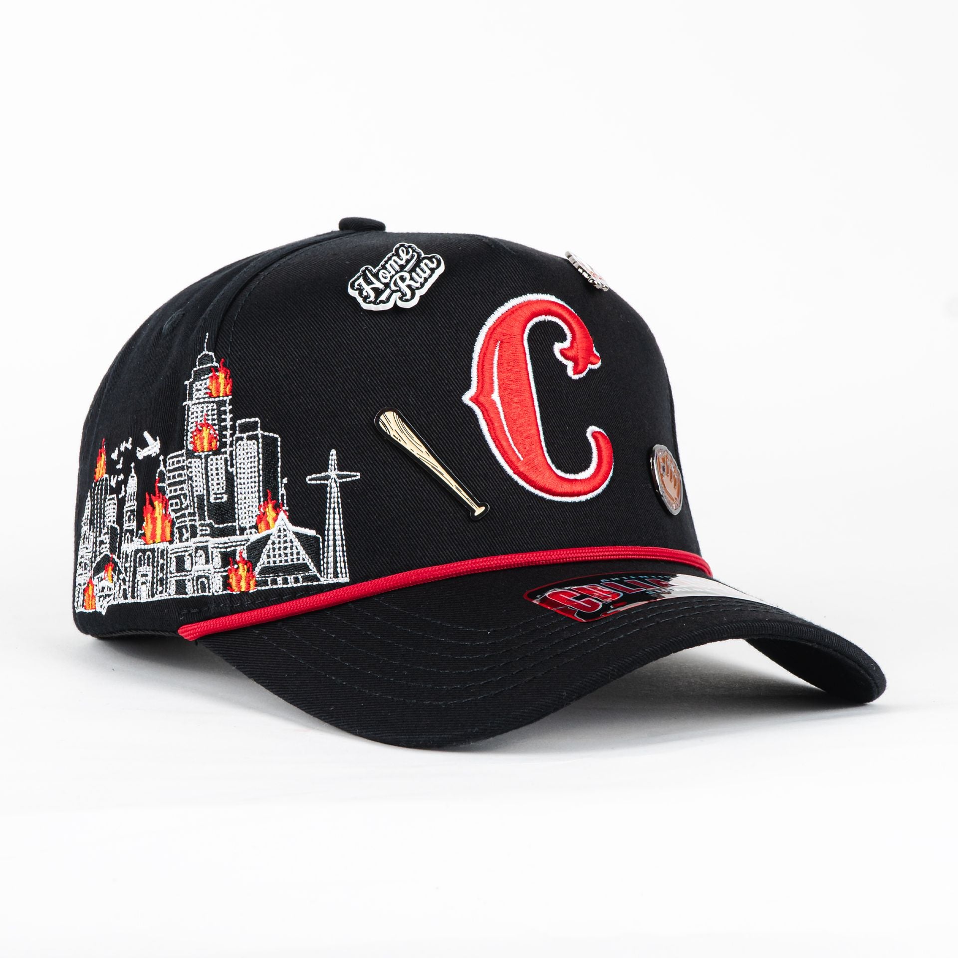 Gorra 1IRON TRENDY CULIACAN ON FIRE BLACK | Snapback Visera Curva