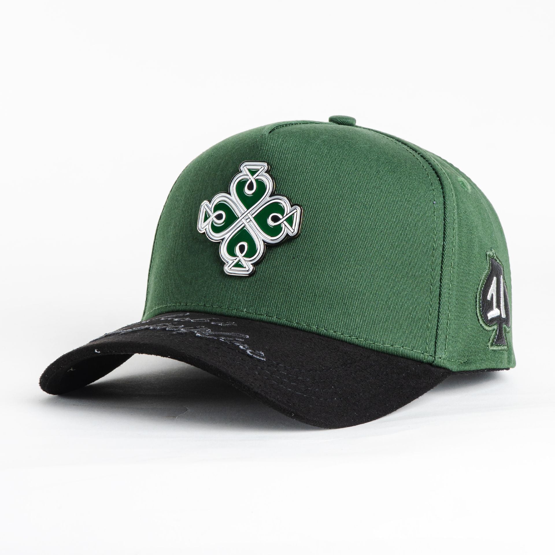 Gorra 1IRON TRENDY LUCKY BET GREEN/BLK SUEDE | Snapback Visera Curva