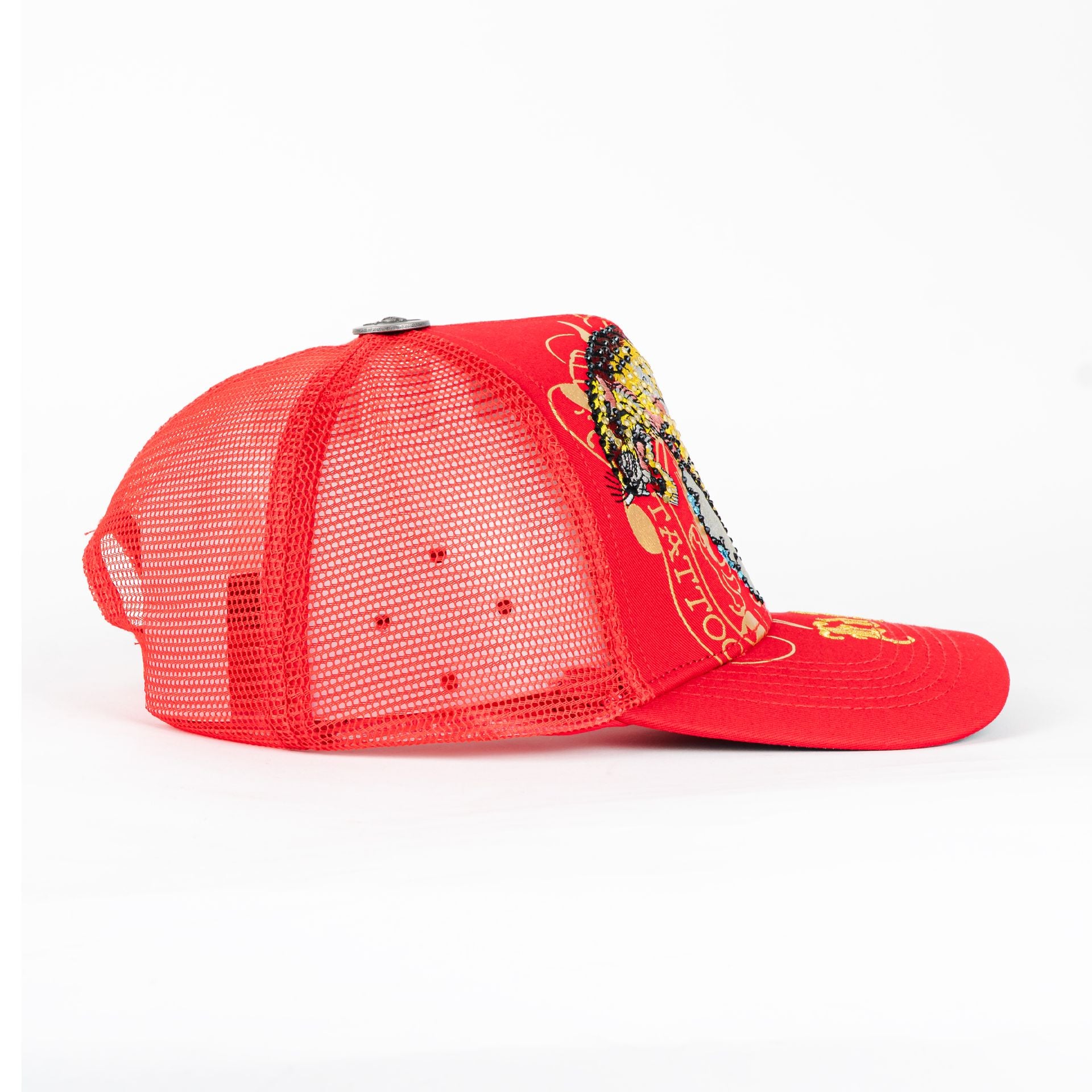 Gorra ED HARDY TIGER RED RHINESTON | Snapback Visera Semicurva