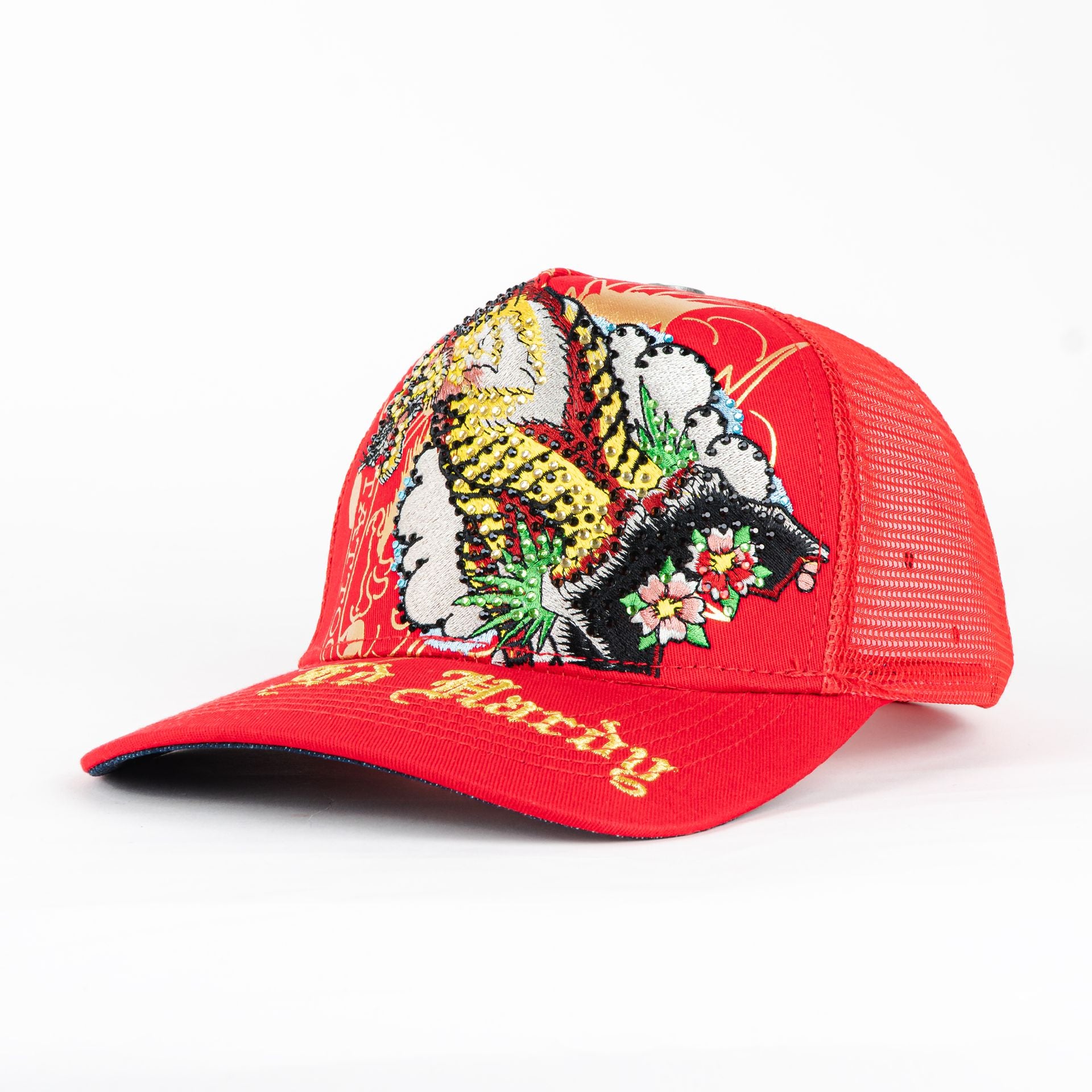 Gorra ED HARDY TIGER RED RHINESTON | Snapback Visera Semicurva