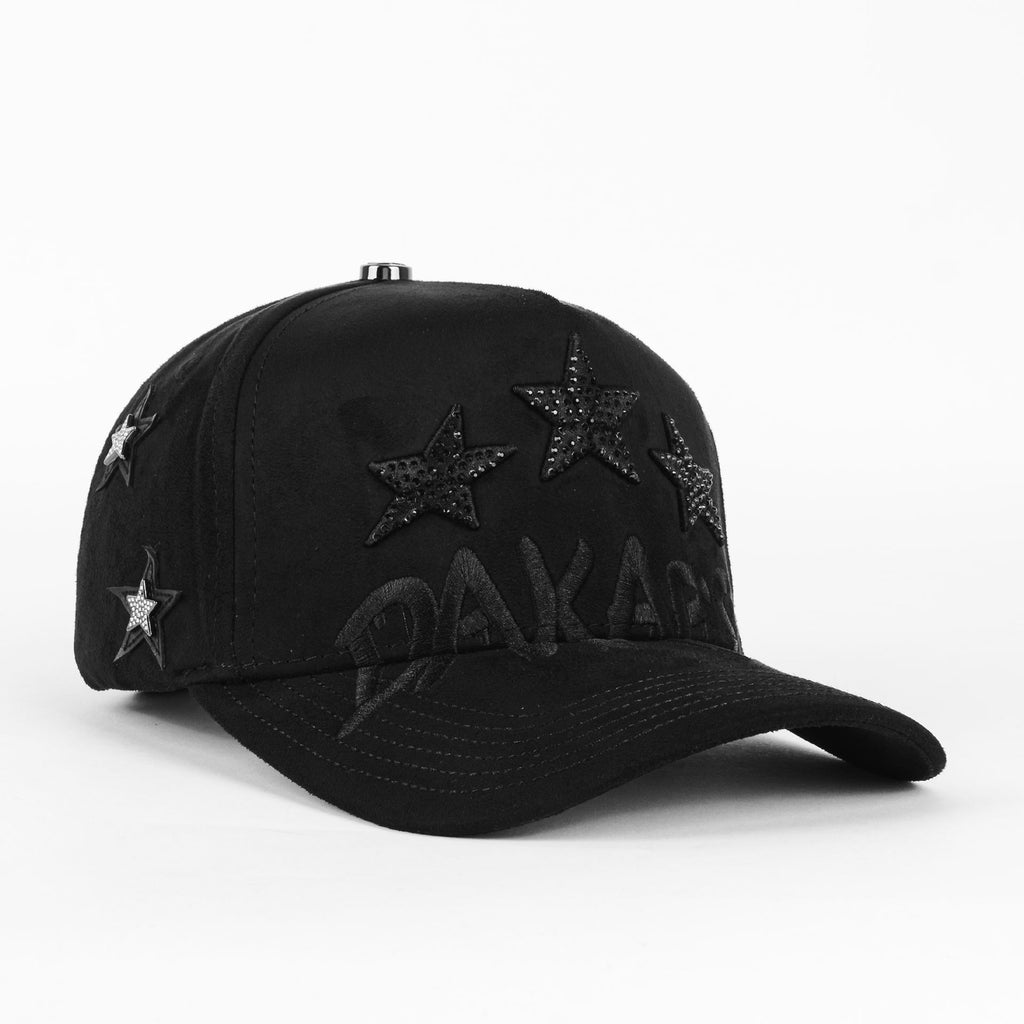 Gorra DAKAPS DK STARS CRISTALS BLACK SUEDE | Snapback Visera Curva