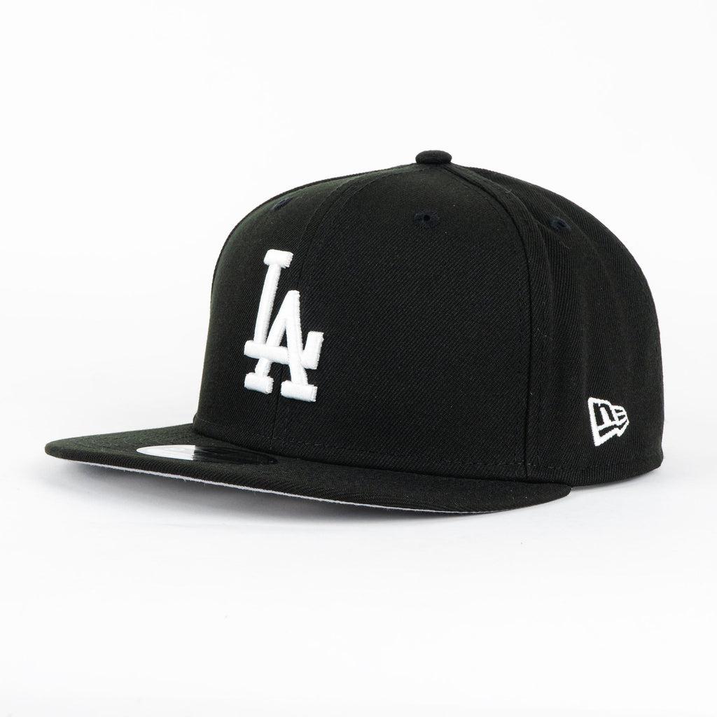 Gorra New Era DODGERS BASIC BLK/WHT | Visera Corta Plana Snapback