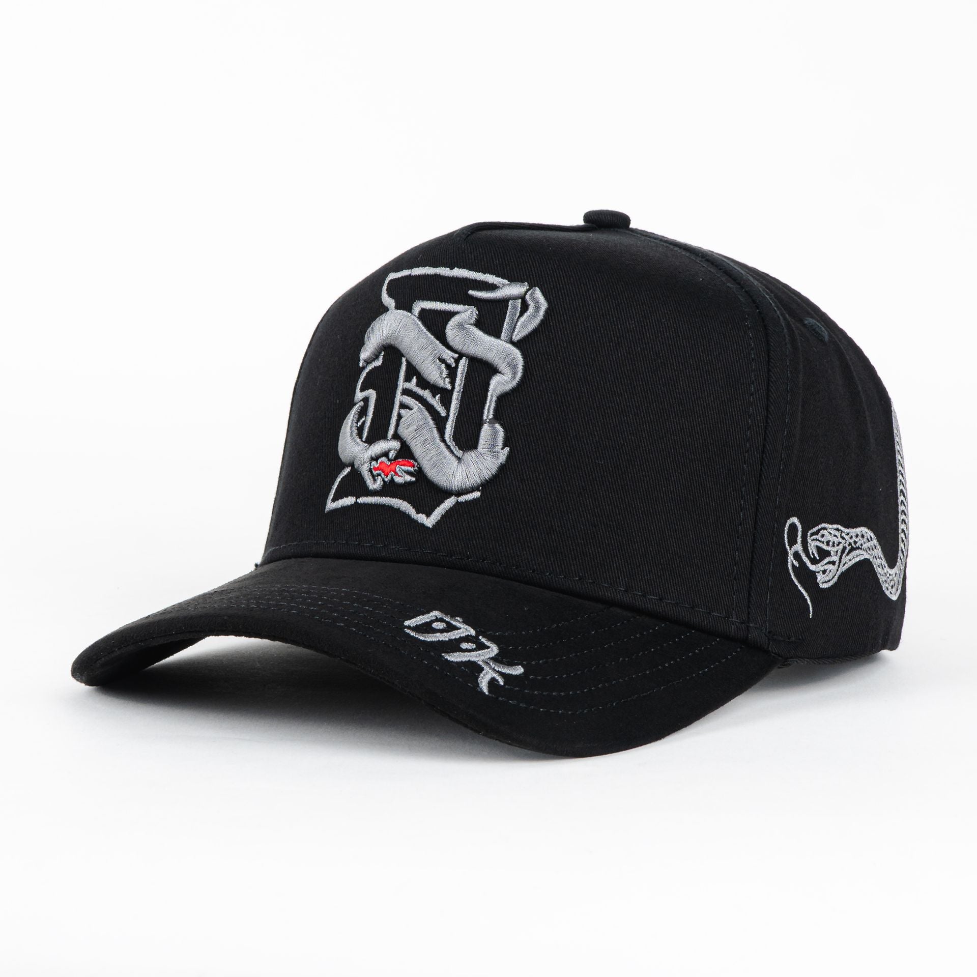 Gorra DAKAPS D SNAKES BLACK VISOR SUEDE | Snapback Visera Curva