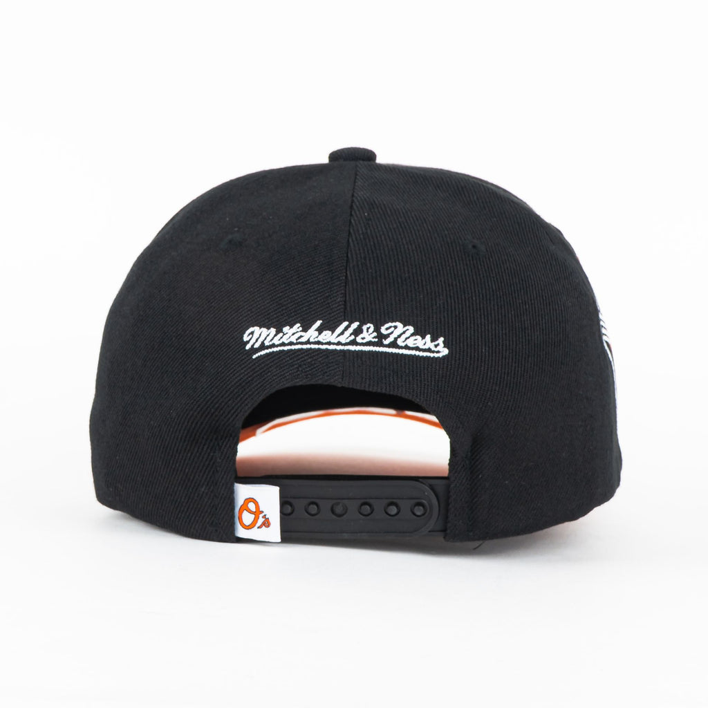 Gorra Mitchell&Ness ORIOLES HYPE BLACK/ORG| Snapback Visera Semicurva