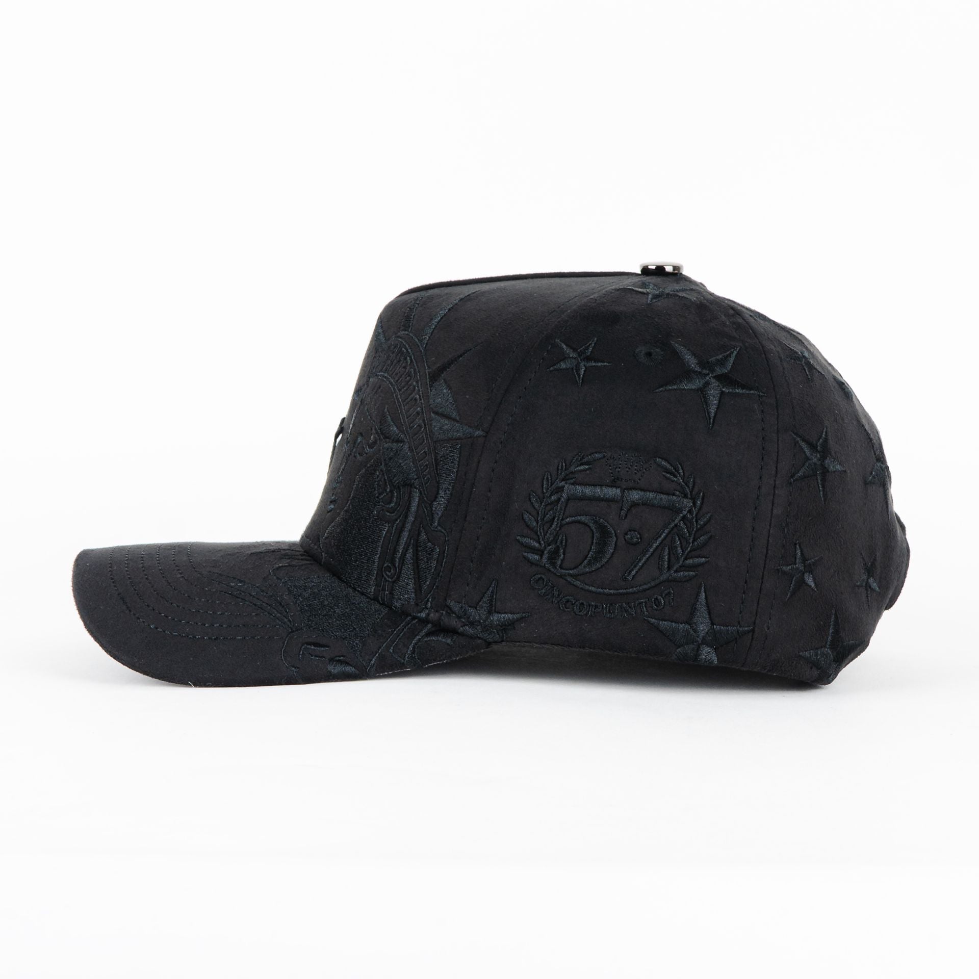 Gorra 5.7 BREAKING NEW YORK BLACK SUEDE | Snapback Visera Semicurva