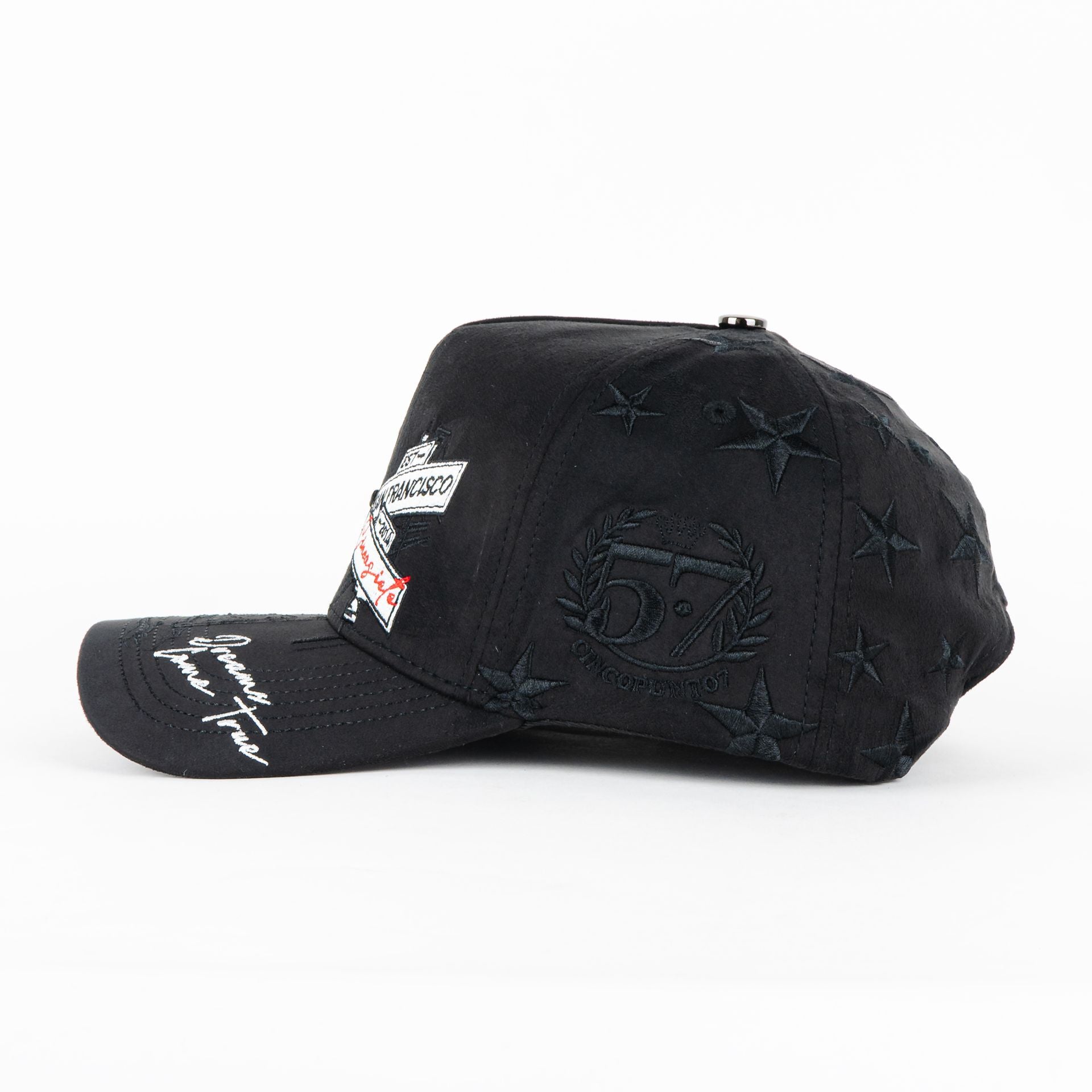 Gorra 5.7 SAN FRANCISCO BLACK SUEDE | Snapback Visera Semicurva