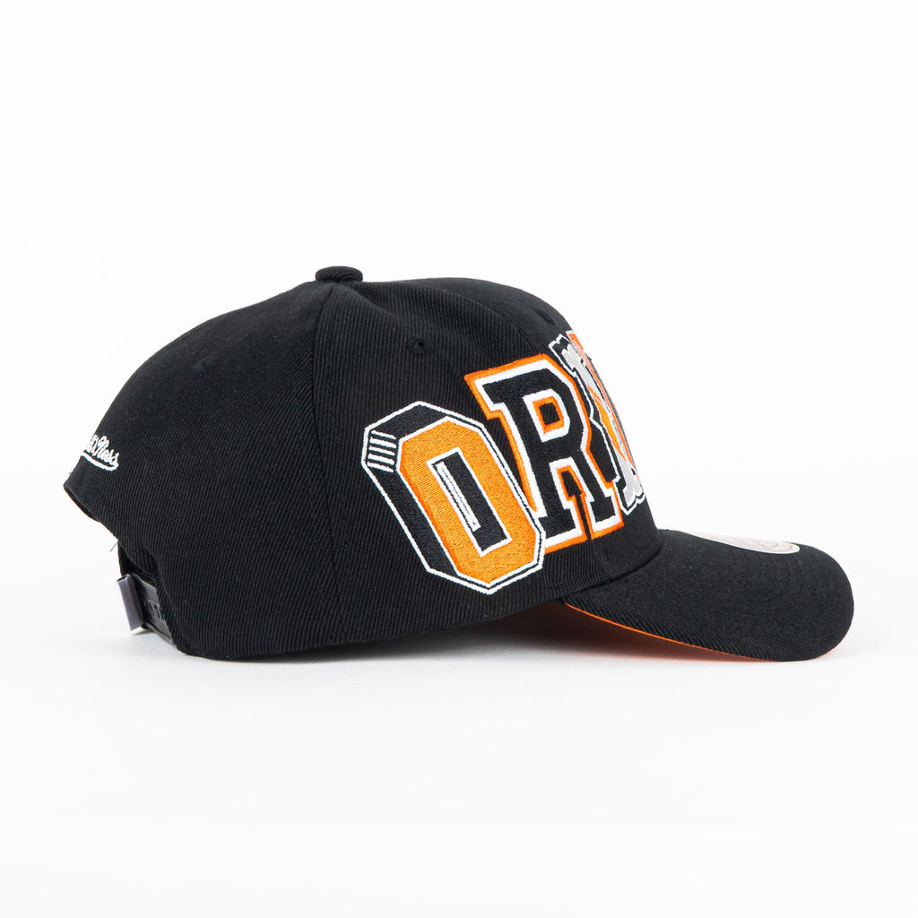 Gorra Mitchell&Ness ORIOLES HYPE BLACK/ORG| Snapback Visera Semicurva