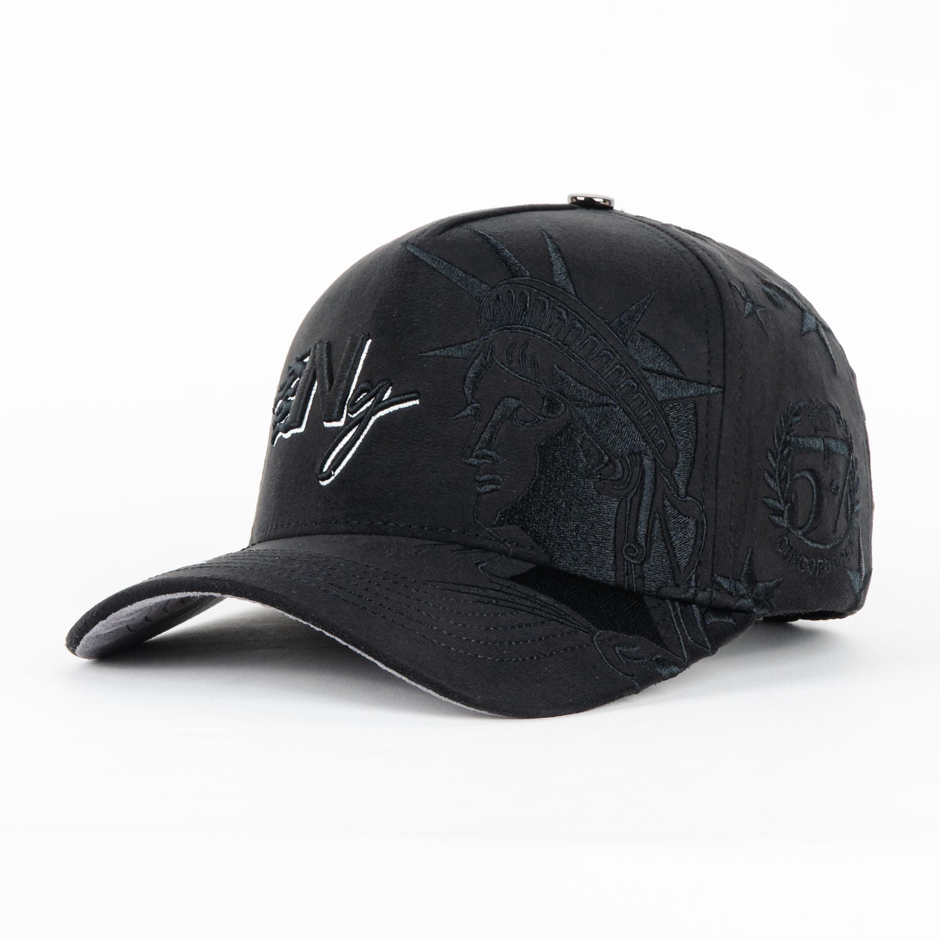 Gorra 5.7 BREAKING NEW YORK BLACK SUEDE | Snapback Visera Semicurva