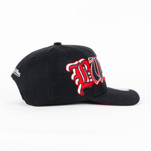 Gorra Mitchell&Ness BULLS HYPER TYPE BLACK/RED | Snapback Visera Semicurva