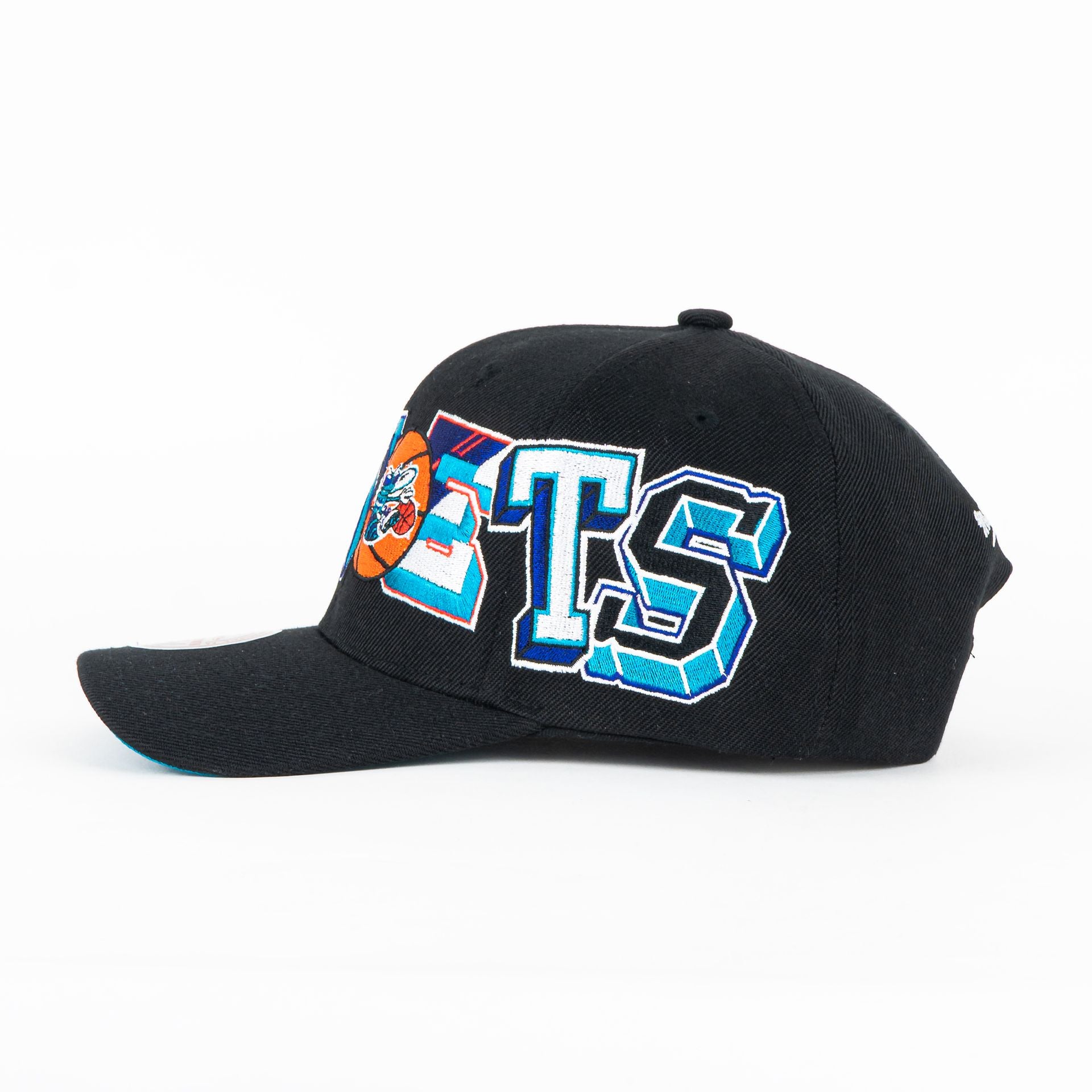 Gorra Mitchell&Ness HORNETS HYPER TYPE BLACK/COLORS | Snapback Visera Semicurva