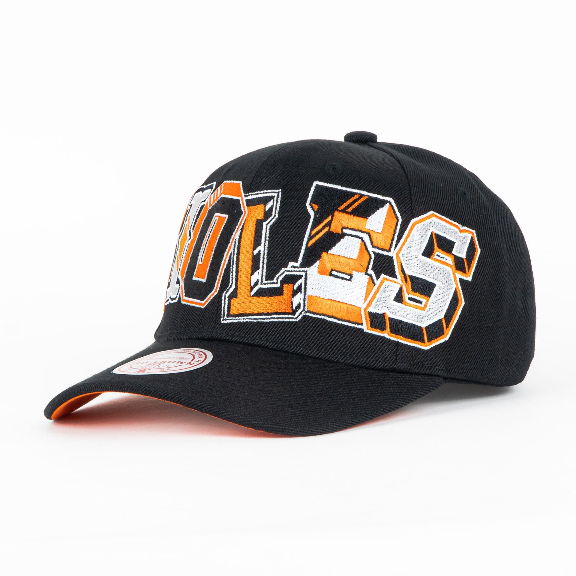 Gorra Mitchell&Ness ORIOLES HYPE BLACK/ORG| Snapback Visera Semicurva