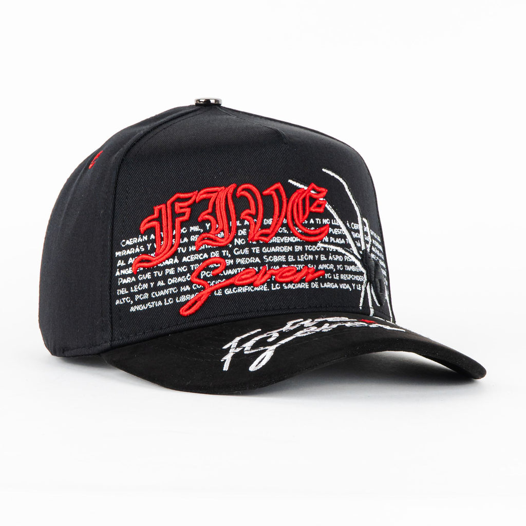Gorra 5.7 FIVE SEVEN SPIDER BLK/RED SUEDE | Snapback Visera Semicurva