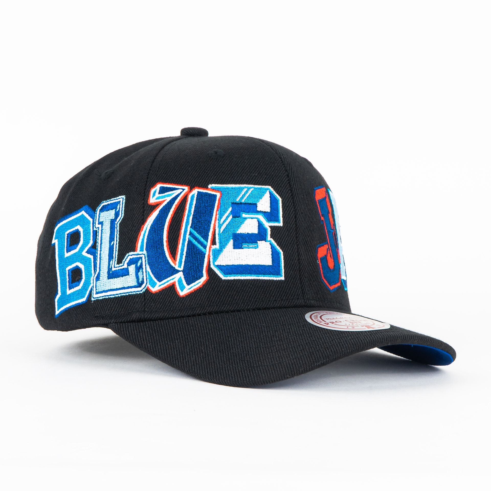 Gorra Mitchell&Ness BLUE JAYS HYPER TYPE BLACK/COLORS | Snapback Visera Semicurva