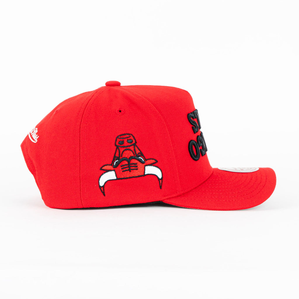 Gorra Mitchell&Ness BULLS UPSIDE PRO RED | Snapback Visera Semicurva