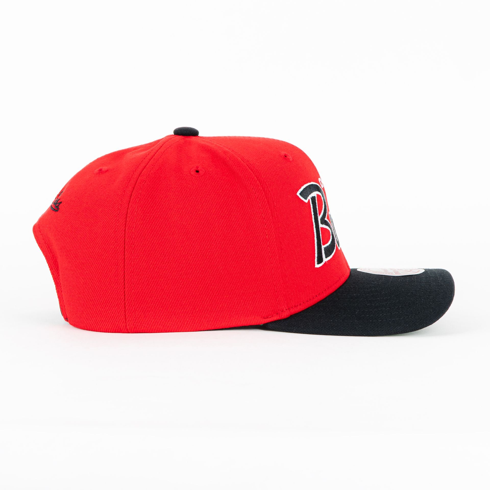 Gorra Mitchell&Ness BULLS TEAM SCRIPT RED/BLK | Snapback Visera Semicurva