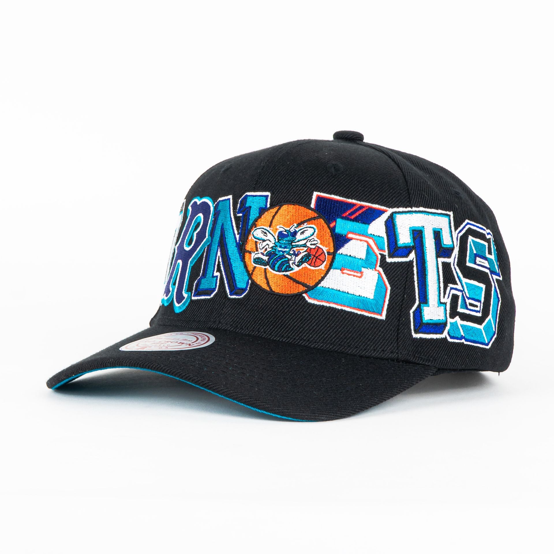 Gorra Mitchell&Ness HORNETS HYPER TYPE BLACK/COLORS | Snapback Visera Semicurva