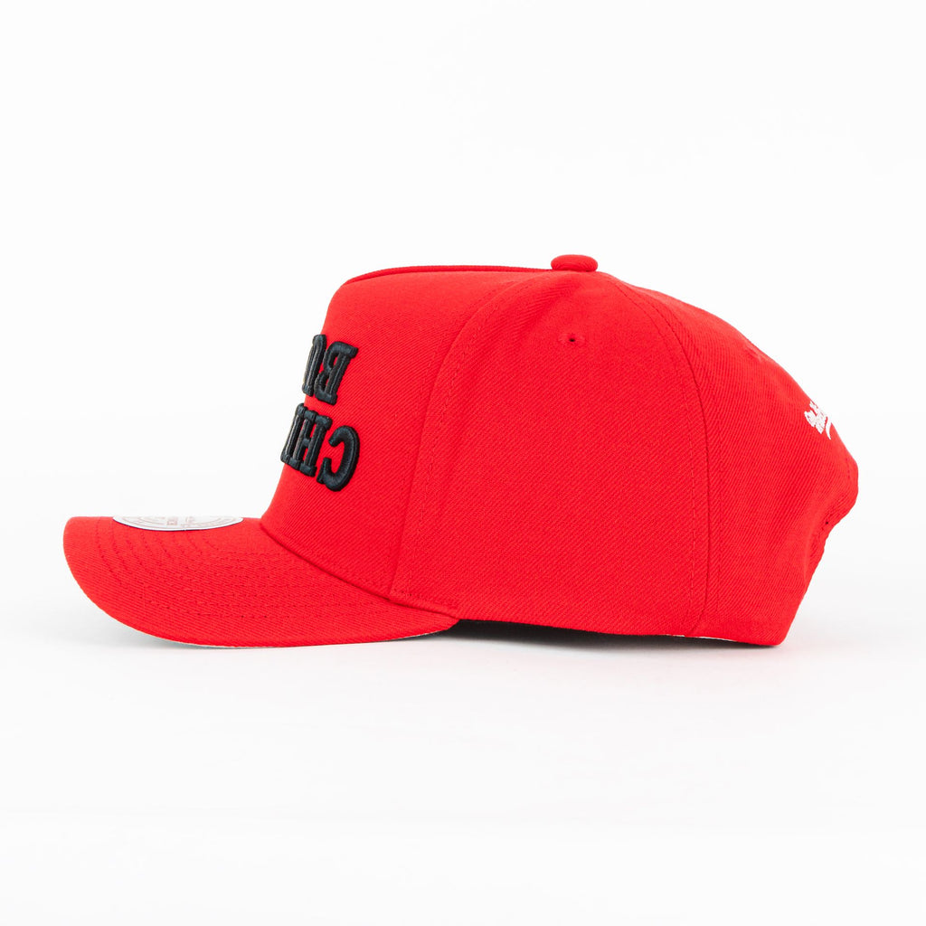 Gorra Mitchell&Ness BULLS UPSIDE PRO RED | Snapback Visera Semicurva