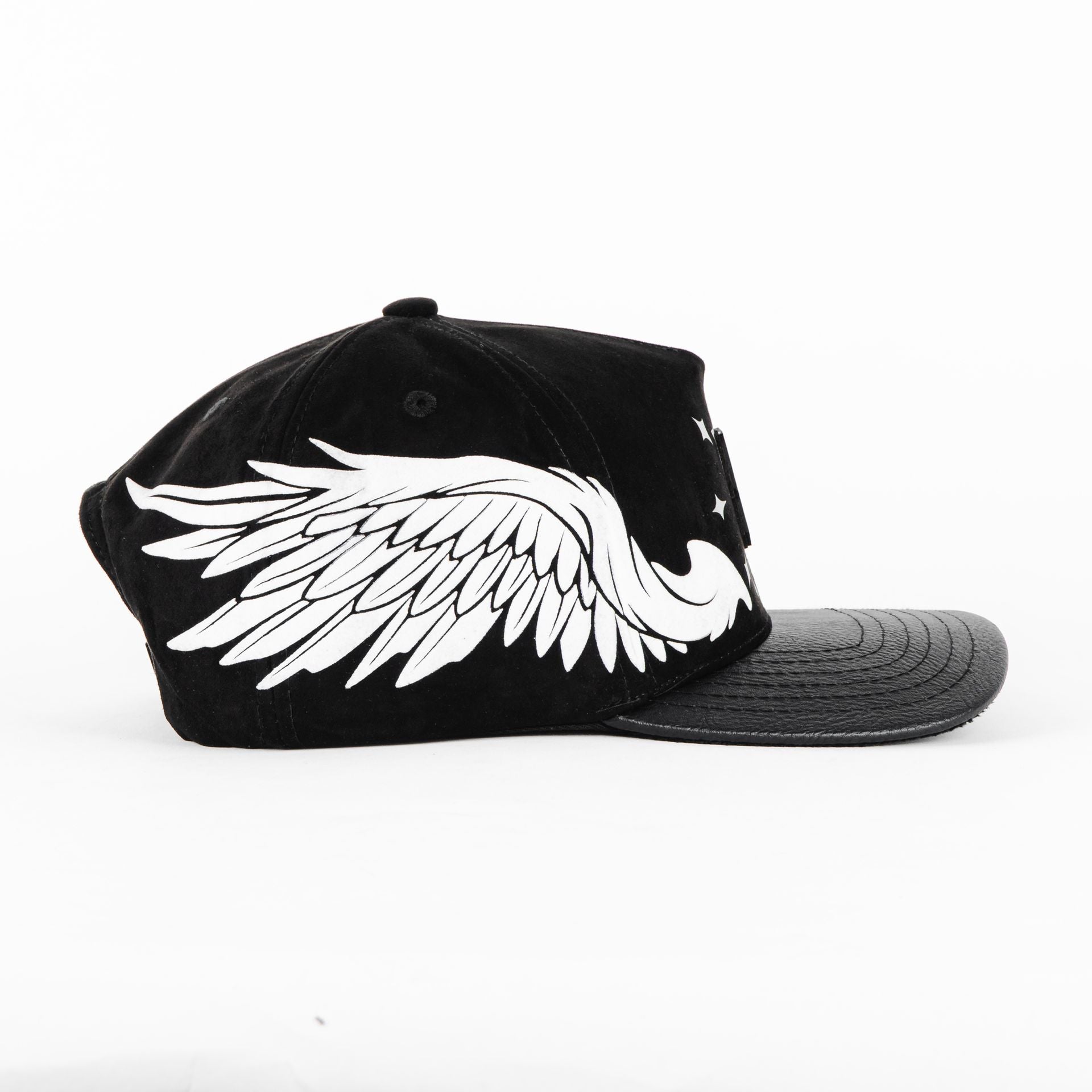 Gorra Vago Style WHITE ANGEL V BLK SUEDE VISOR LEATHER | Snapback Visera Semicurva