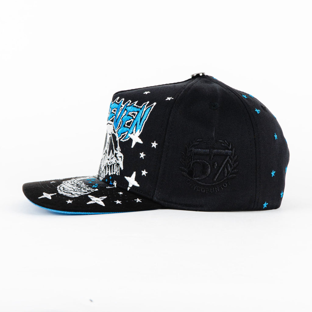 Gorra 5.7 FIVE SEVEN SKULL BLUE STARS BLK | Snapback Visera Plana