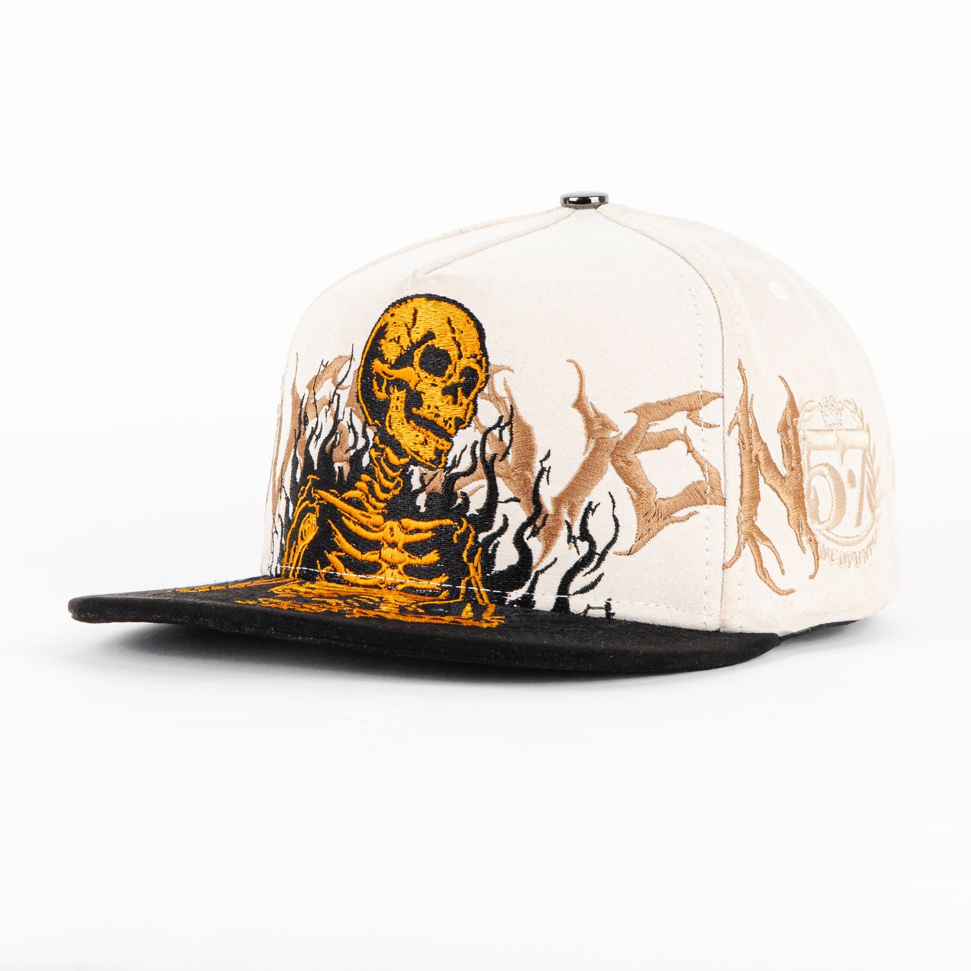Gorra 5.7 SKULL 2 BEIGE/BLK | Snapback Visera Plana