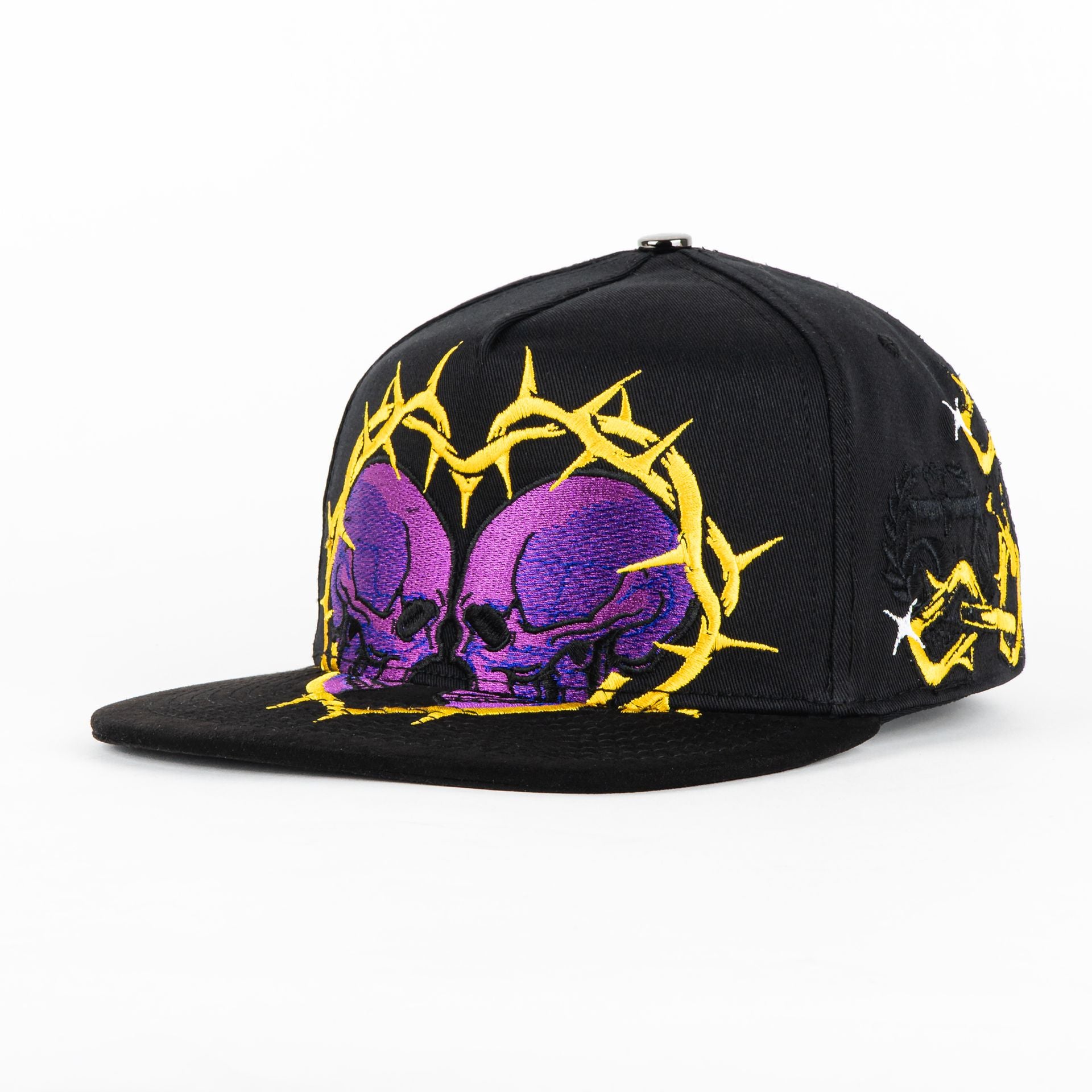 Gorra 5.7 SKULL CHAINS LOVE BLK/PURP | Snapback Visera Plana