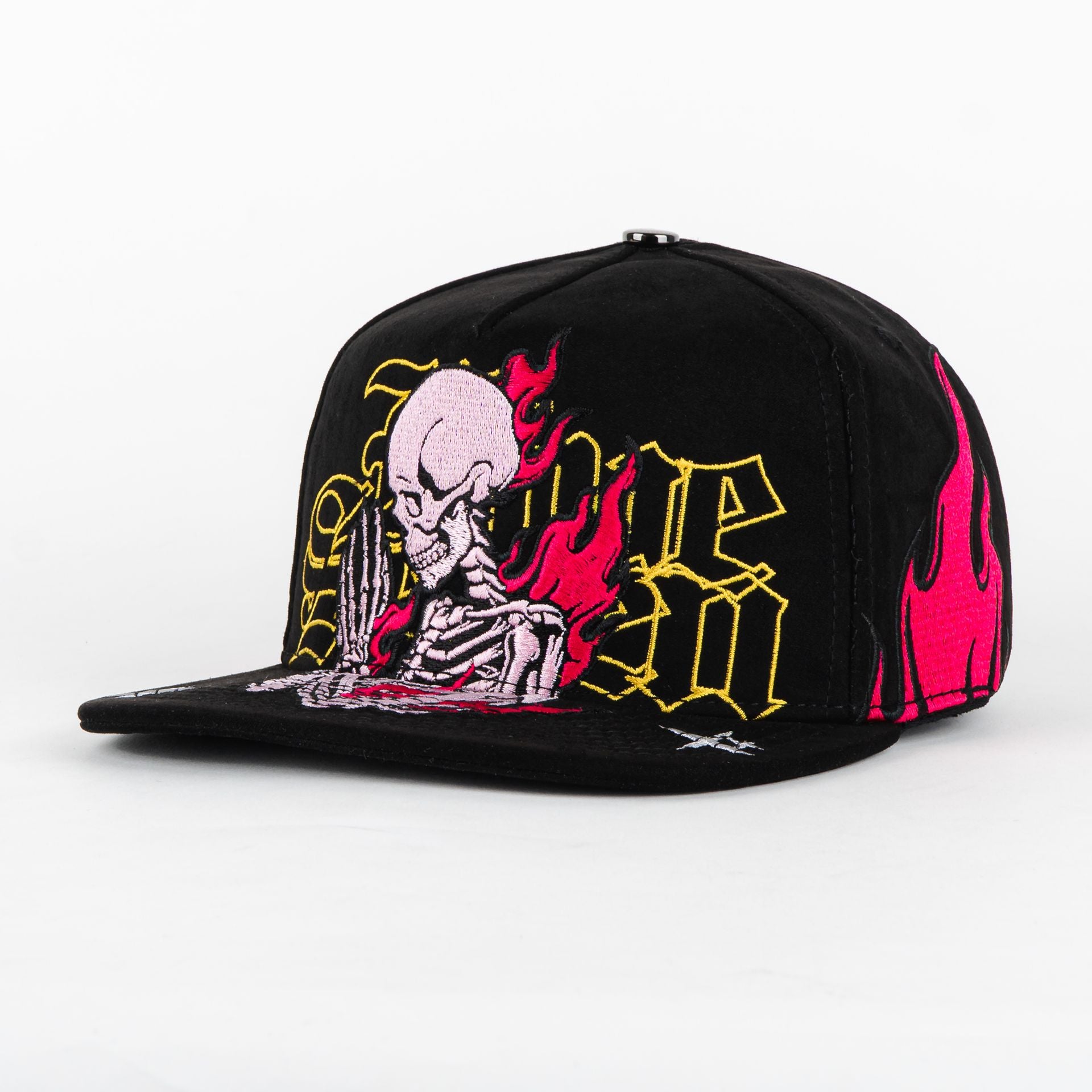 Gorra 5.7 SKULL 3 PRAY BLK/YELL LETTERS | Snapback Visera Plana