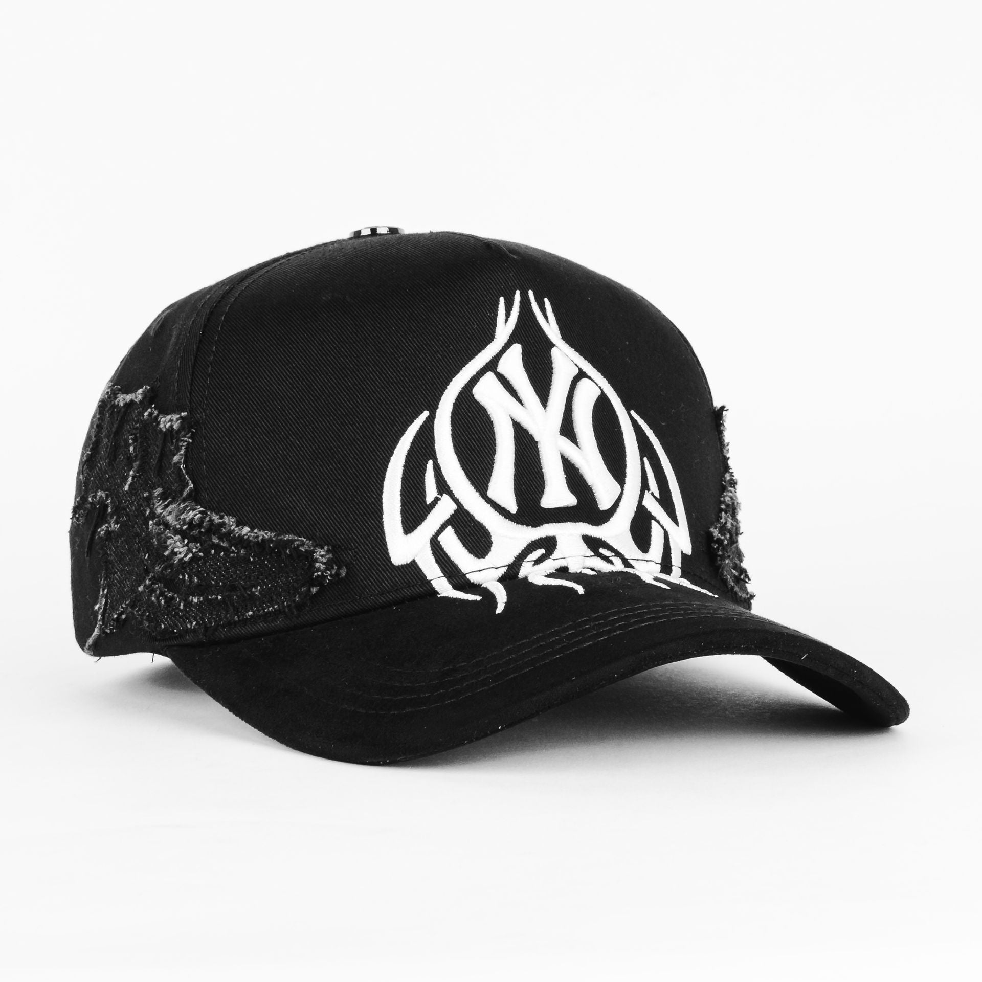 Gorra Clover Garments NY DESTROYED BLK | Snapback Visera Semicurva