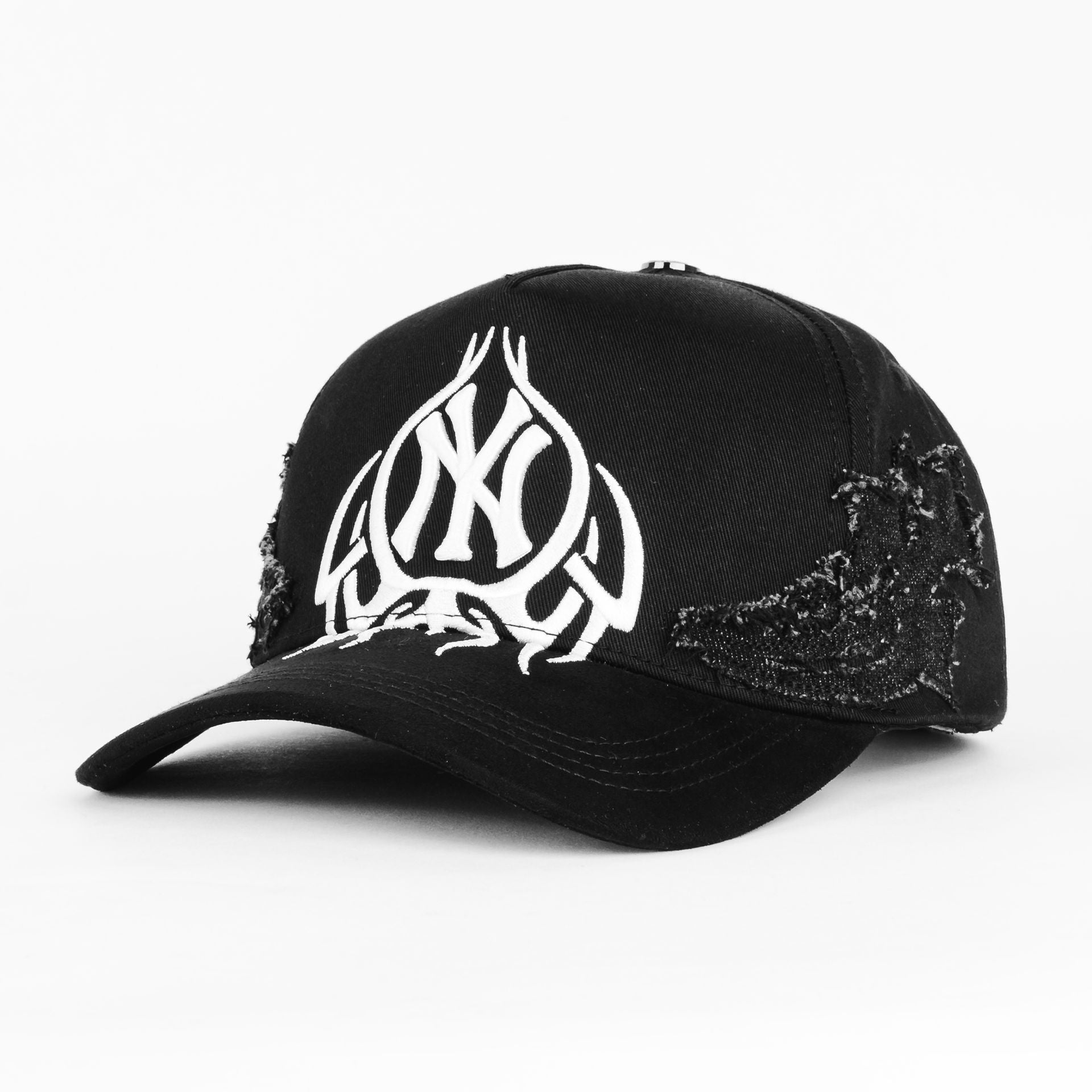 Gorra Clover Garments NY DESTROYED BLK | Snapback Visera Semicurva