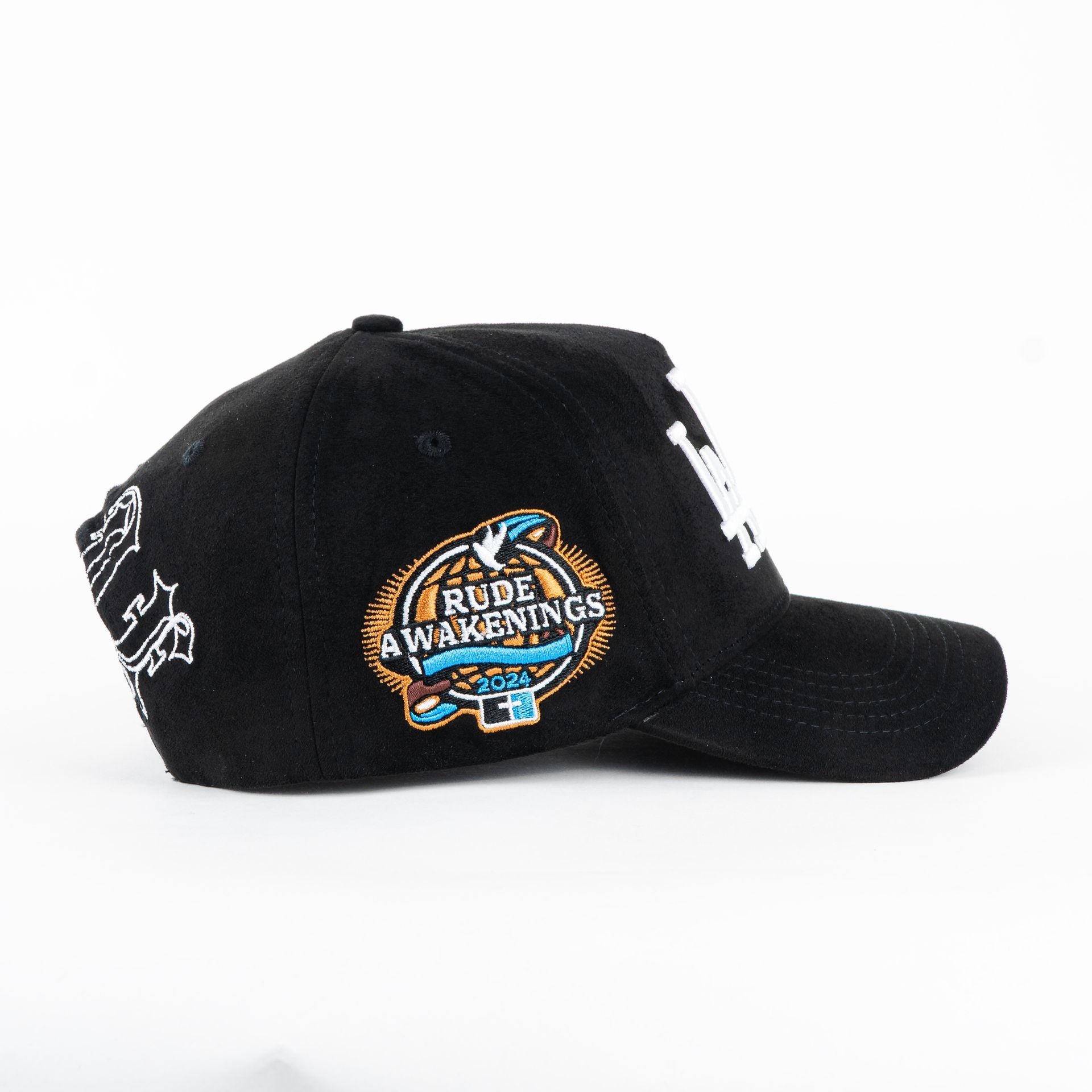 Gorra Rude Awakening LA LA LA BLACK SUEDE | Snapback Visera Curva